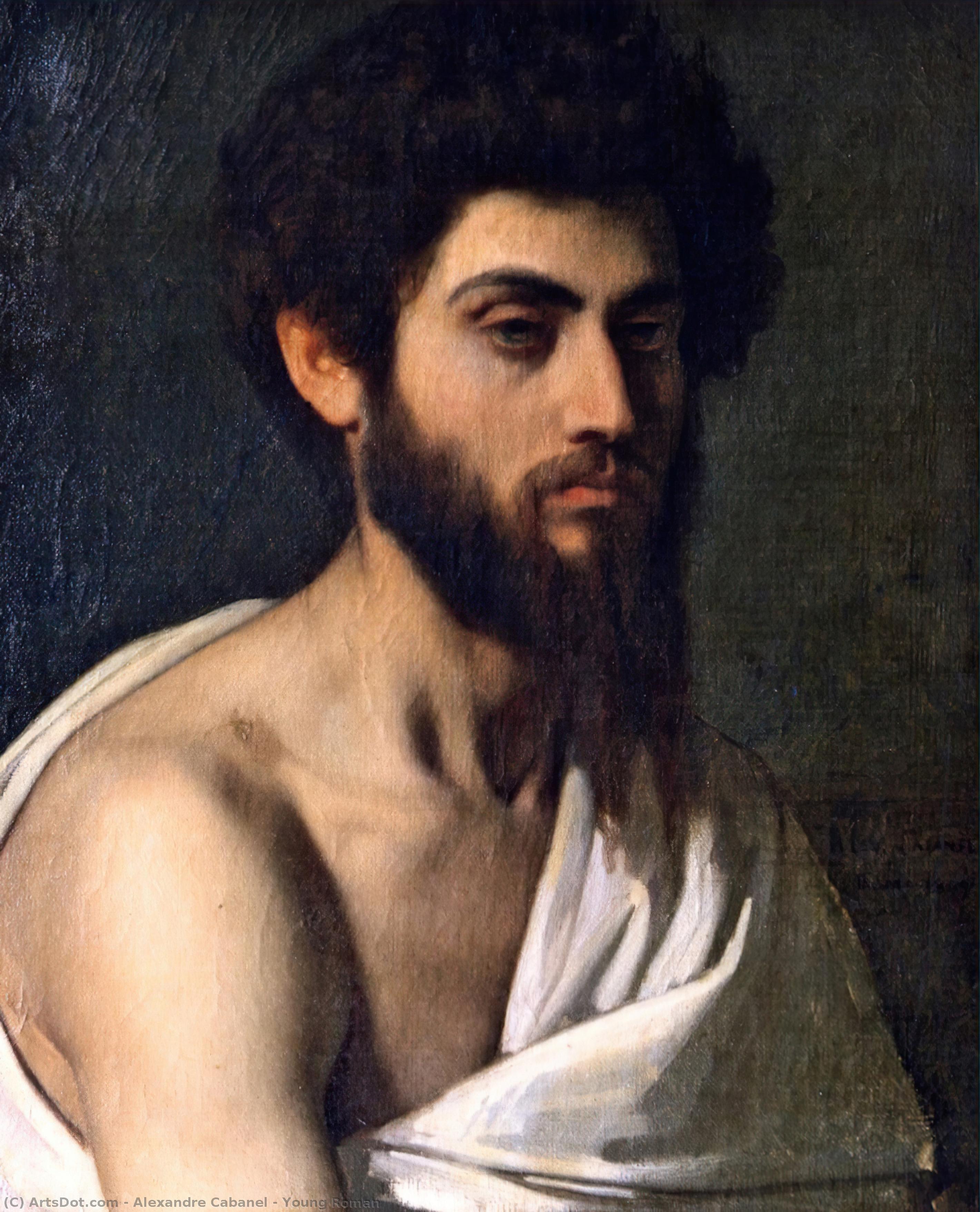 Wikioo.org - The Encyclopedia of Fine Arts - Painting, Artwork by Alexandre Cabanel - Young Roman