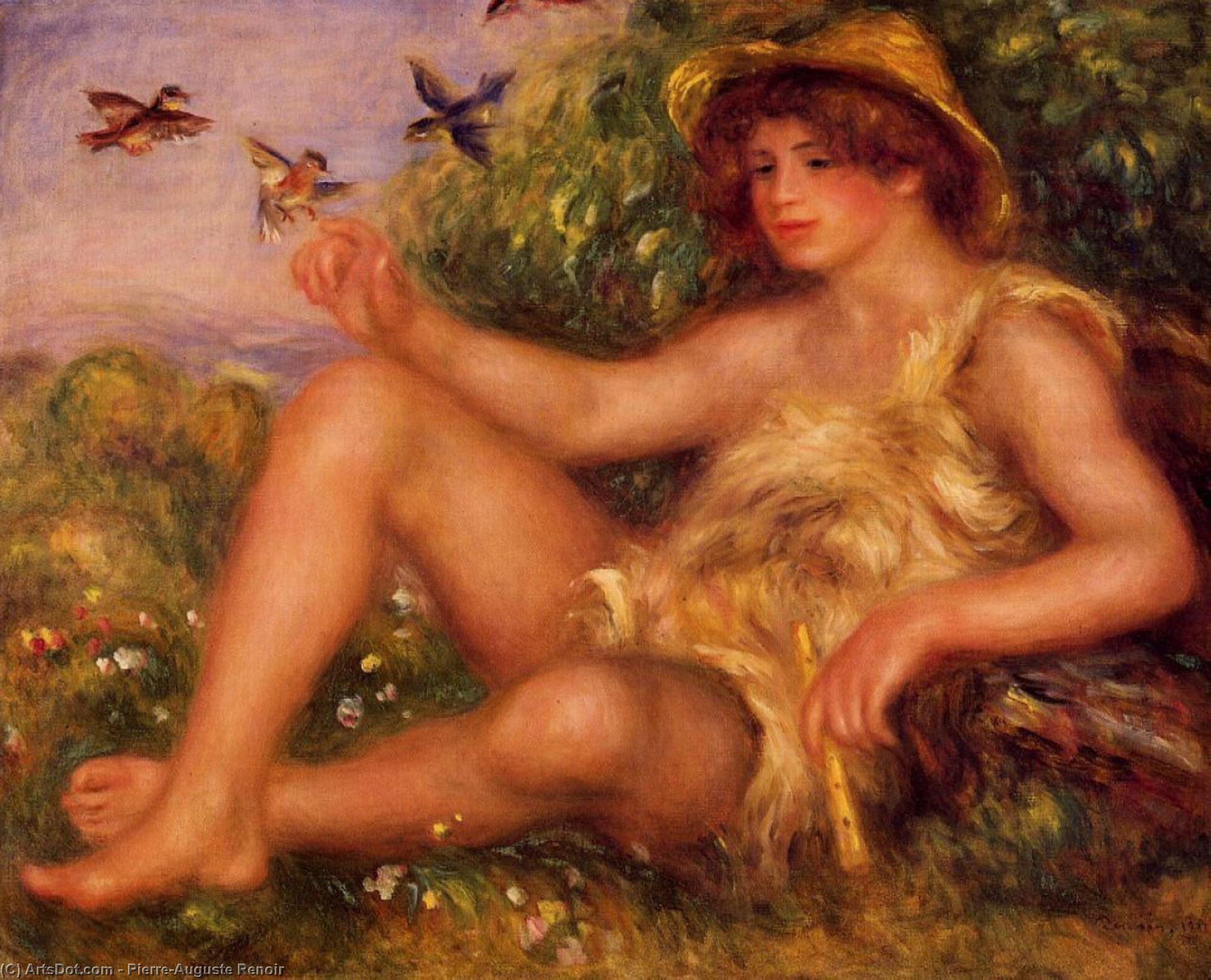 Wikioo.org - The Encyclopedia of Fine Arts - Painting, Artwork by Pierre-Auguste Renoir - Young Shepherd in Repose (also known as Alexander Thurneysson)