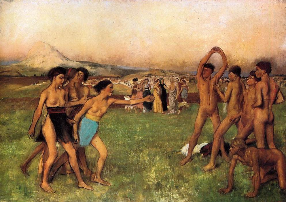 Wikioo.org - The Encyclopedia of Fine Arts - Painting, Artwork by Edgar Degas - The Young Spartans