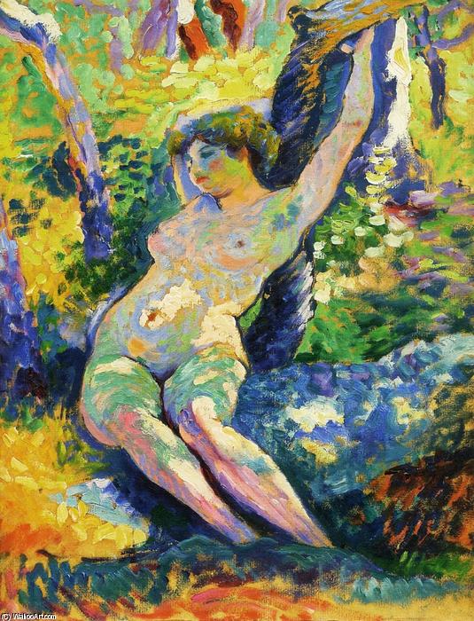 WikiOO.org - Enciclopedia of Fine Arts - Pictura, lucrări de artă Henri Edmond Cross - Young Woman (also known as Study for 'The Clearing)