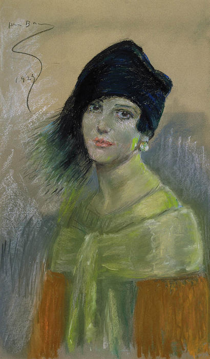 Wikioo.org – La Enciclopedia de las Bellas Artes - Pintura, Obras de arte de Alice Pike Barney - mujer joven en negro sombrero