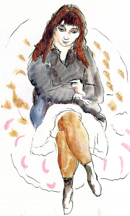 WikiOO.org - Enciclopédia das Belas Artes - Pintura, Arte por Julius Mordecai Pincas - Young Woman Seated