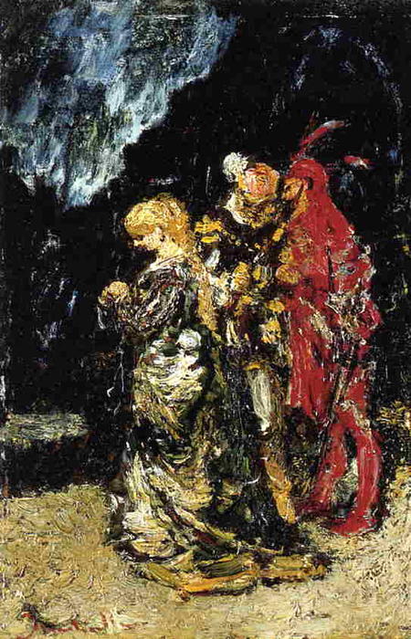 Wikioo.org - Bách khoa toàn thư về mỹ thuật - Vẽ tranh, Tác phẩm nghệ thuật Adolphe Joseph Thomas Monticelli - Margaree, Faust and Mephisto
