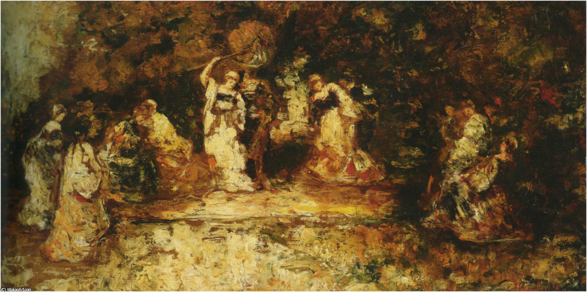Wikioo.org - The Encyclopedia of Fine Arts - Painting, Artwork by Adolphe Joseph Thomas Monticelli - Stage