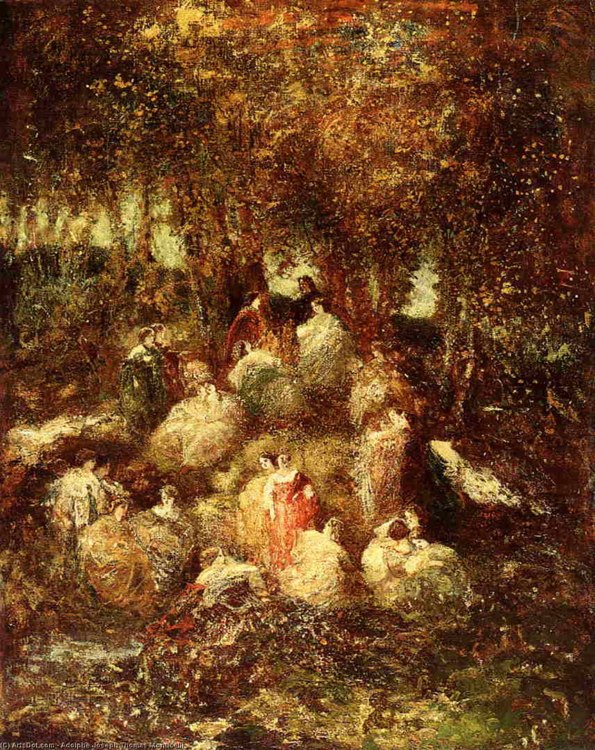 Wikioo.org - The Encyclopedia of Fine Arts - Painting, Artwork by Adolphe Joseph Thomas Monticelli - Rural Scene
