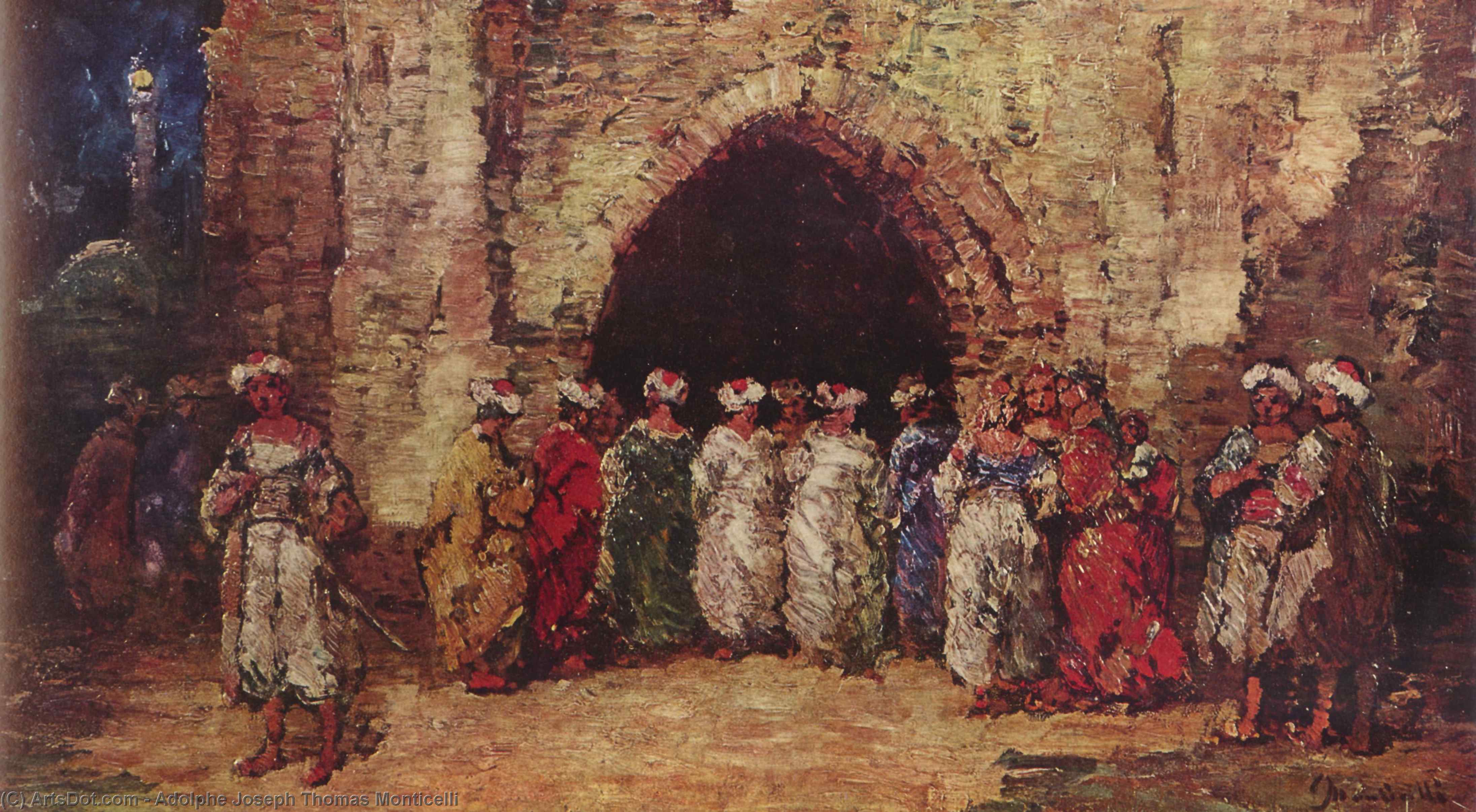 Wikioo.org - The Encyclopedia of Fine Arts - Painting, Artwork by Adolphe Joseph Thomas Monticelli - Oriental scene