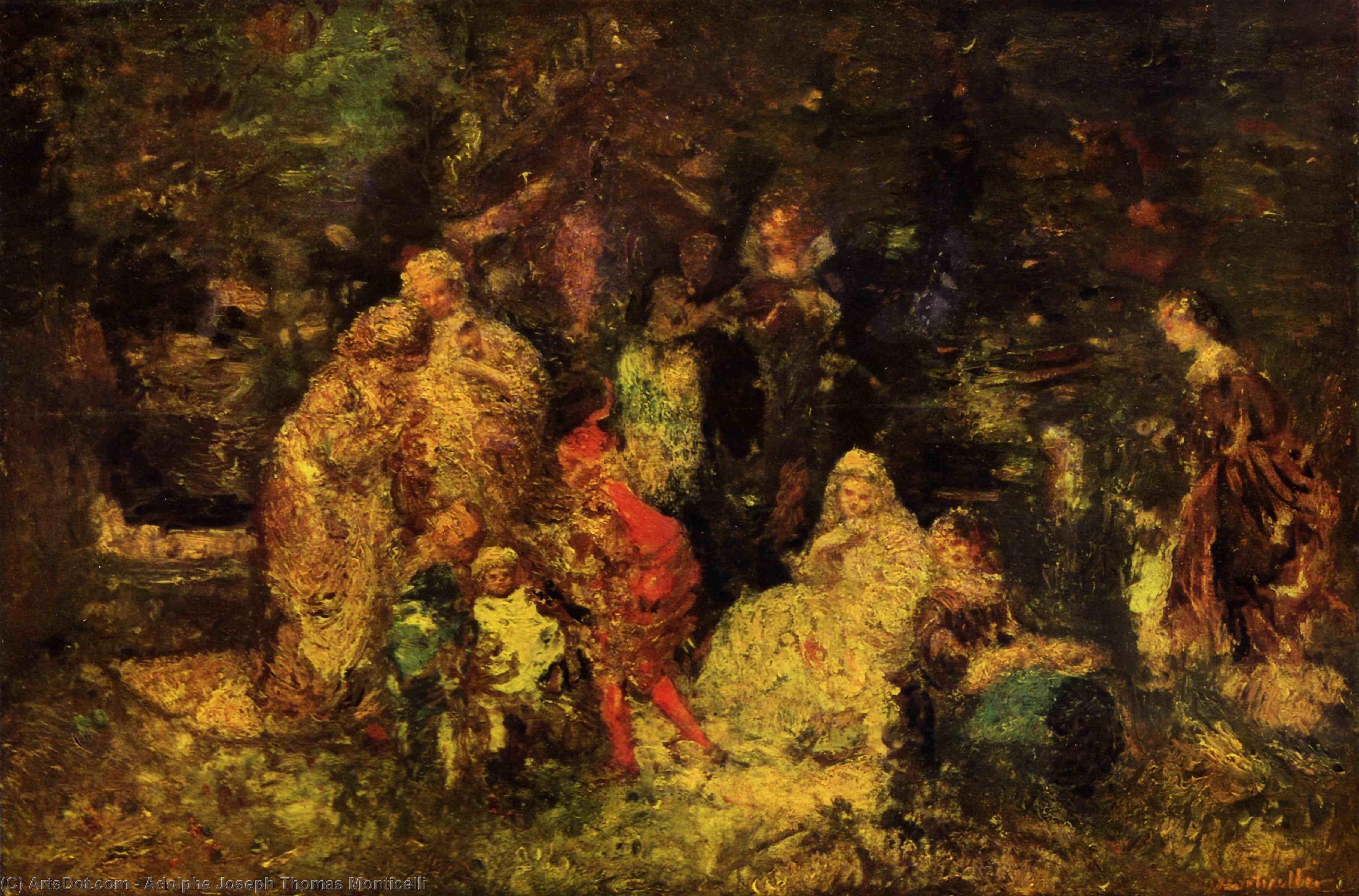 Wikioo.org - The Encyclopedia of Fine Arts - Painting, Artwork by Adolphe Joseph Thomas Monticelli - As You Like It