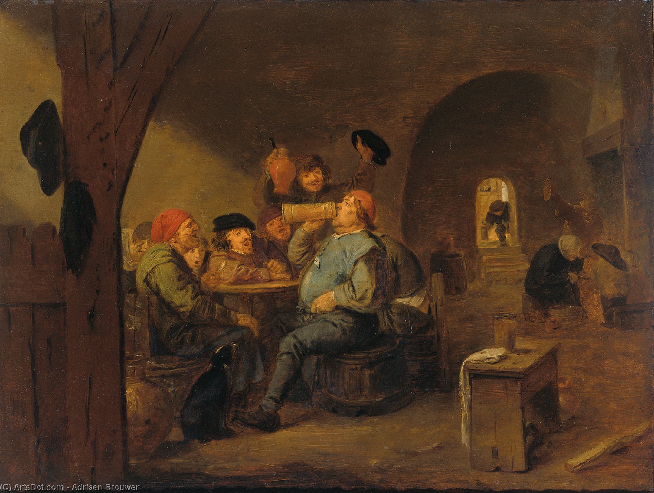 Wikioo.org - The Encyclopedia of Fine Arts - Painting, Artwork by Adriaen Brouwer - The master of drinking