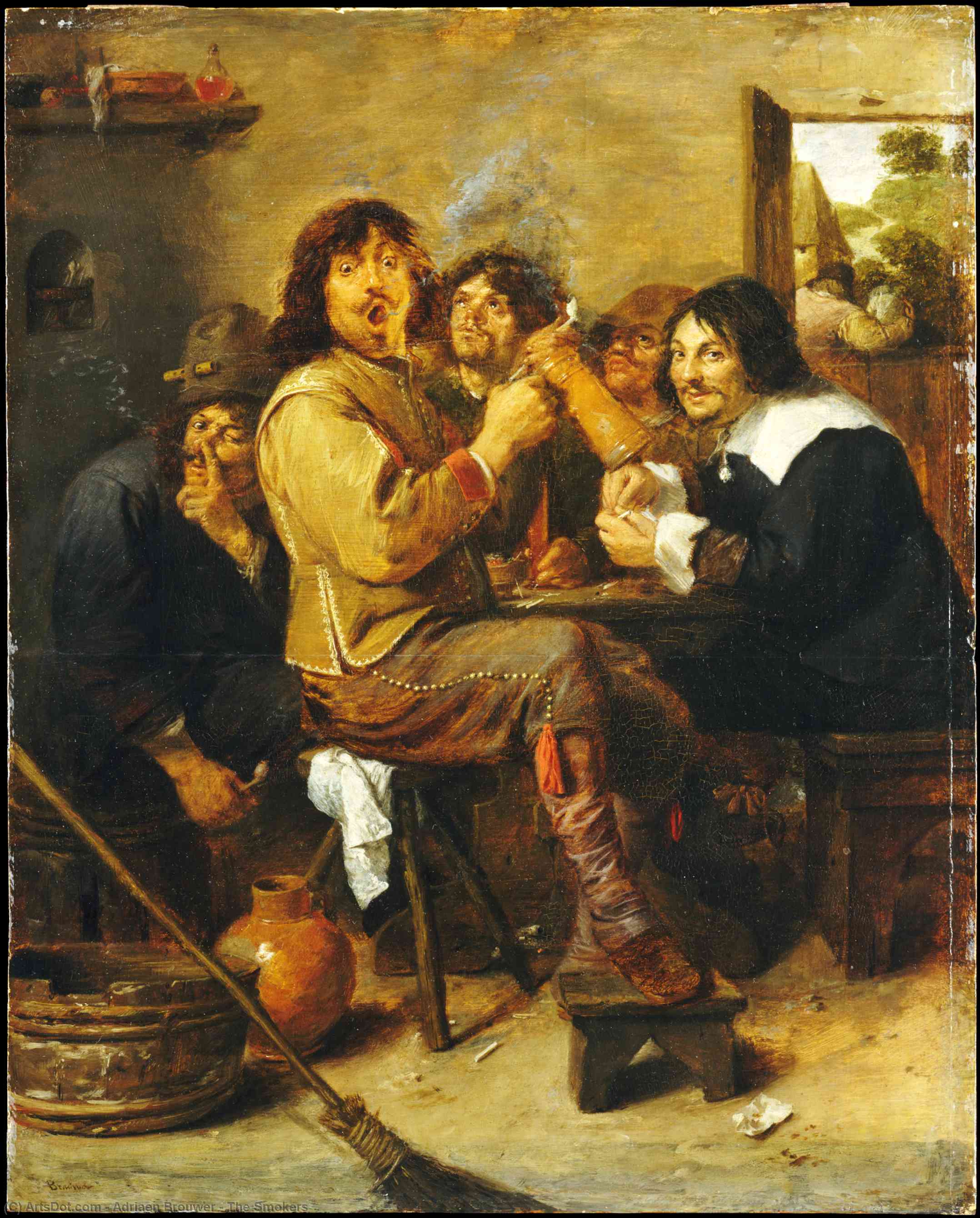 WikiOO.org - Encyclopedia of Fine Arts - Malba, Artwork Adriaen Brouwer - The Smokers