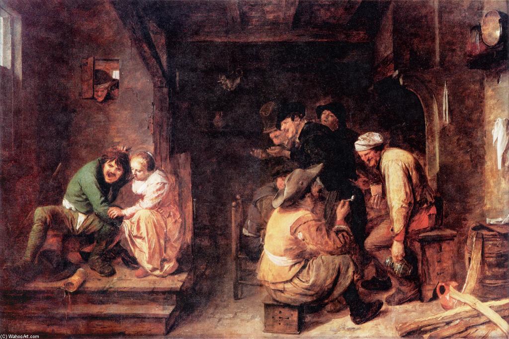 Wikioo.org - The Encyclopedia of Fine Arts - Painting, Artwork by Adriaen Brouwer - Tavern Scene