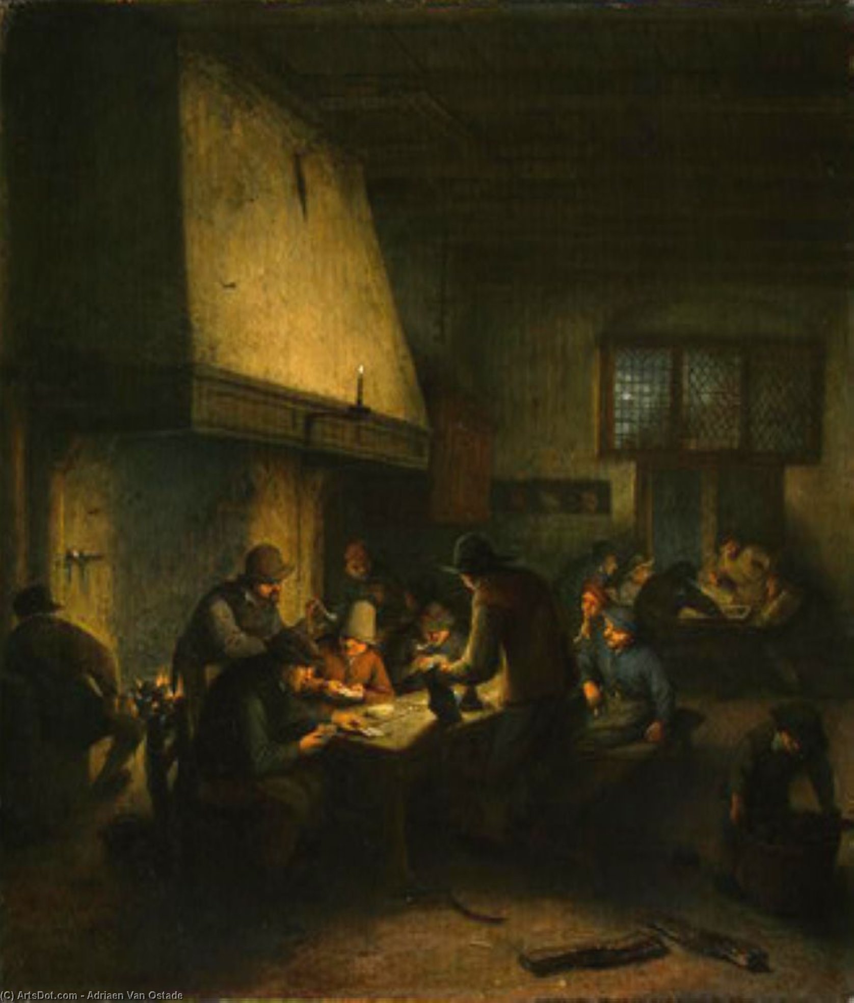 WikiOO.org - Encyclopedia of Fine Arts - Maleri, Artwork Adriaen Van Ostade - Tavern Scene