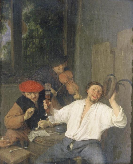Wikioo.org - Encyklopedia Sztuk Pięknych - Malarstwo, Grafika Adriaen Van Ostade - The Merry Drinkers