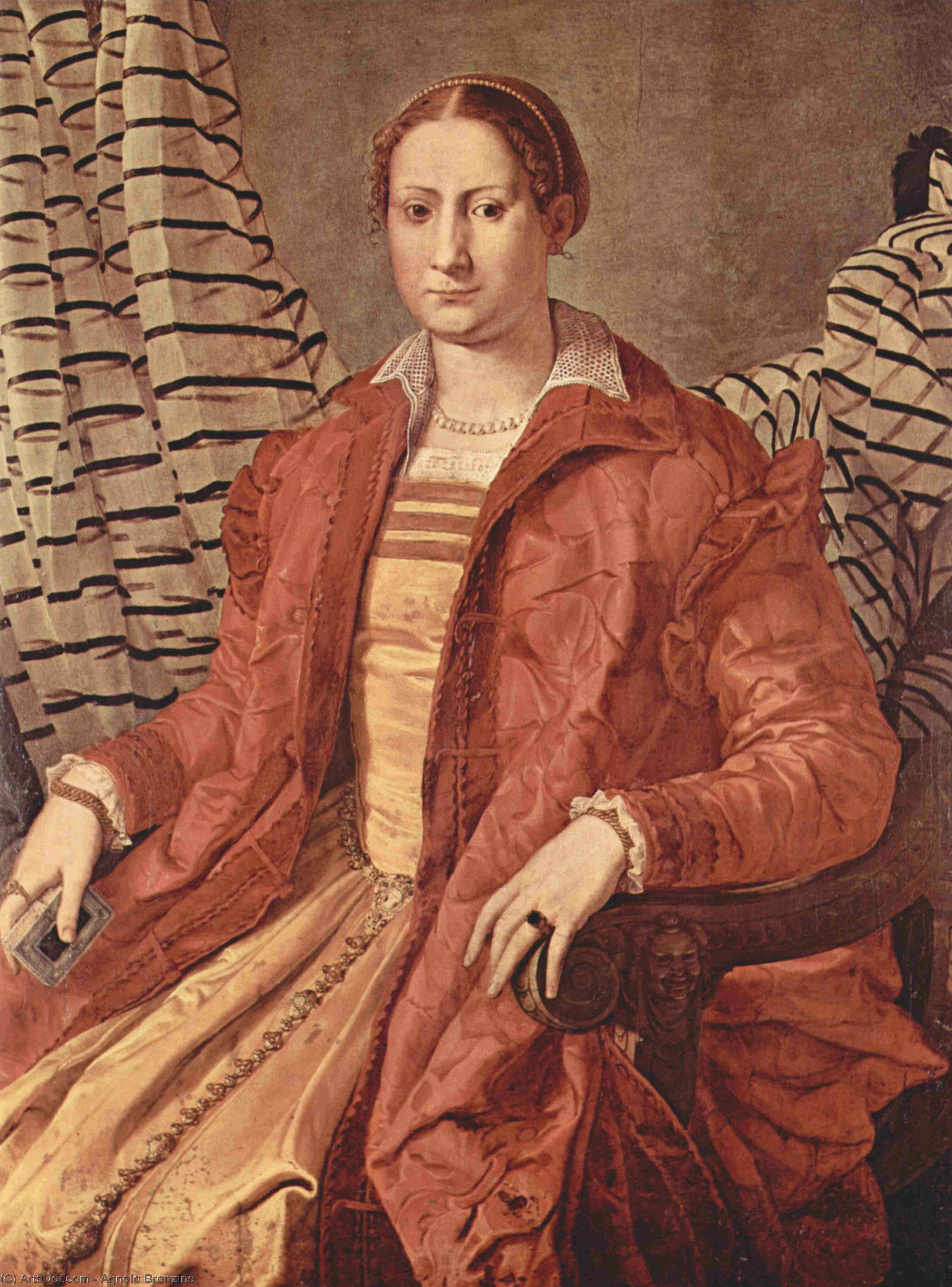 Wikioo.org - The Encyclopedia of Fine Arts - Painting, Artwork by Agnolo Bronzino - Portrait of Eleonora da Toledo