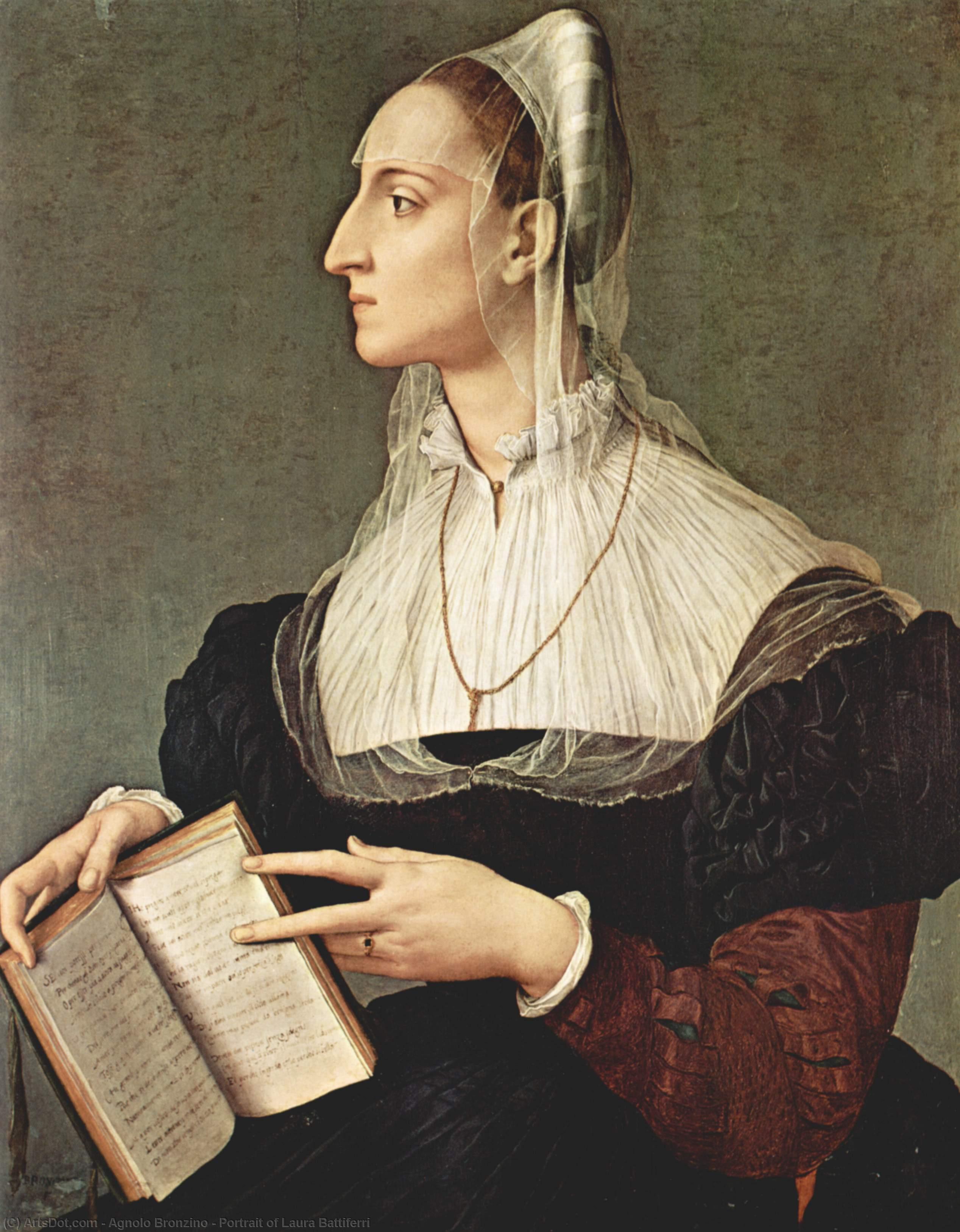 Wikioo.org - The Encyclopedia of Fine Arts - Painting, Artwork by Agnolo Bronzino - Portrait of Laura Battiferri