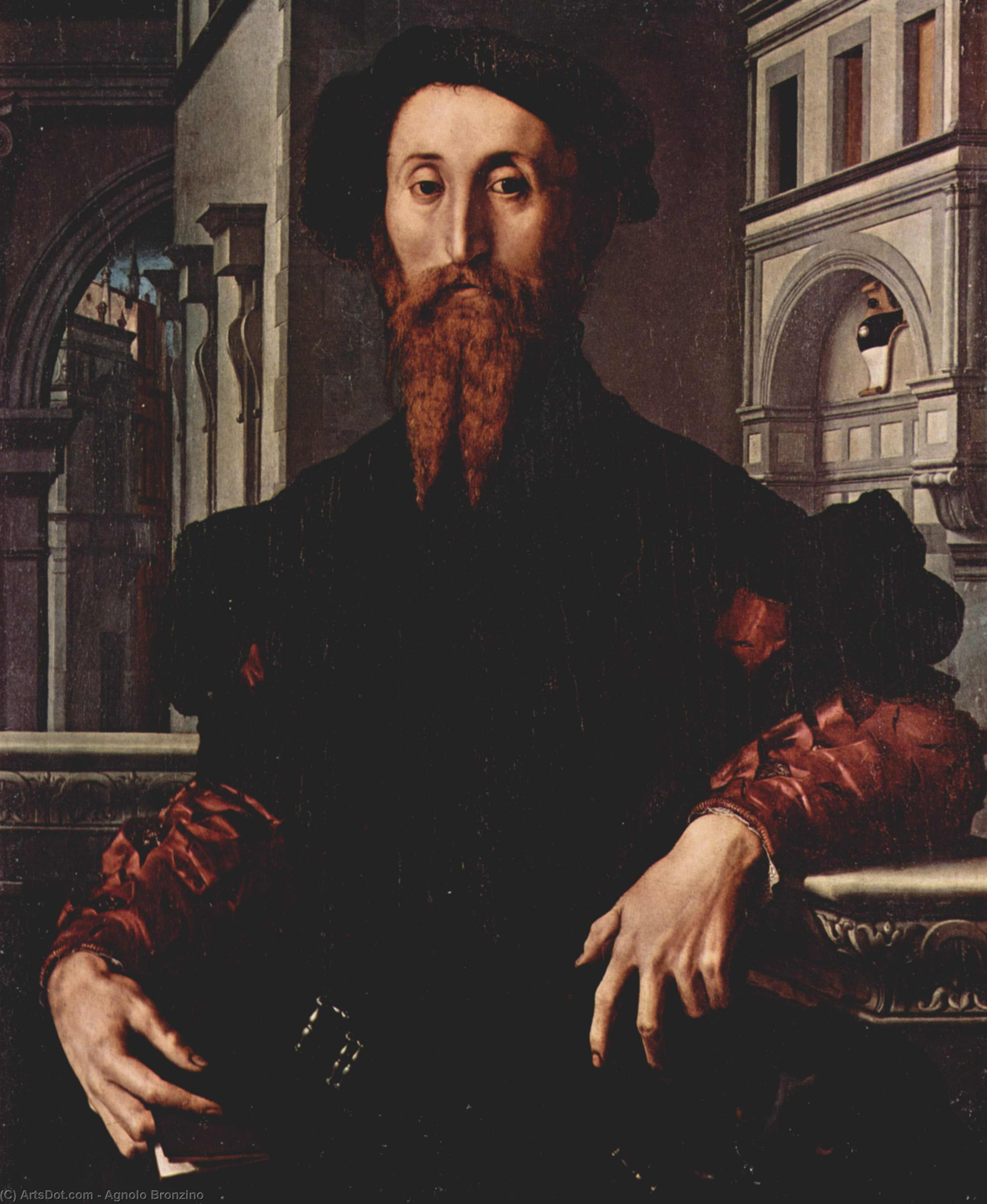 Wikioo.org – La Enciclopedia de las Bellas Artes - Pintura, Obras de arte de Agnolo Bronzino - Botas retrato del señor bartolomeo panciatichi