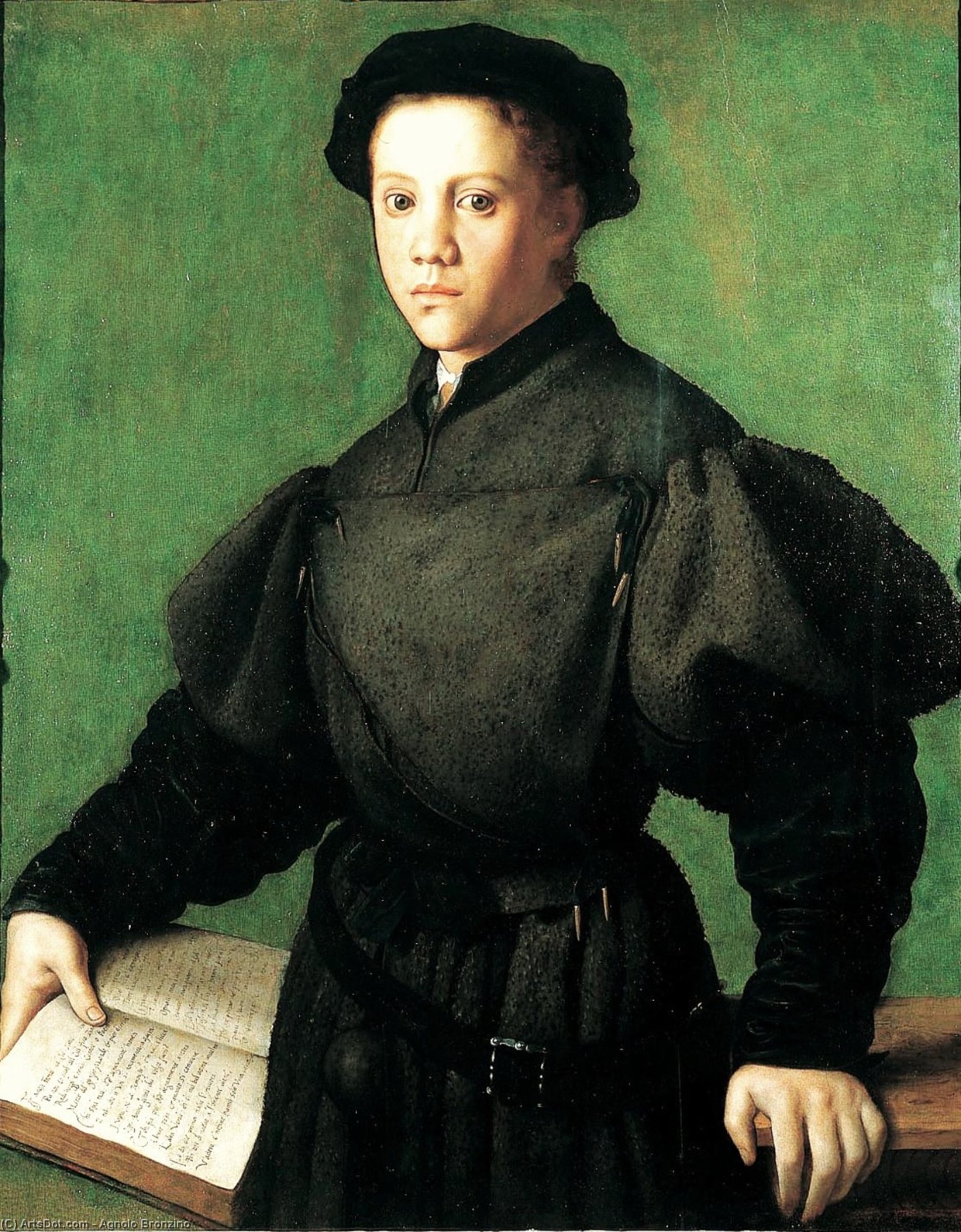 Wikoo.org - موسوعة الفنون الجميلة - اللوحة، العمل الفني Agnolo Bronzino - Portrait of Lorenzo Lenzi