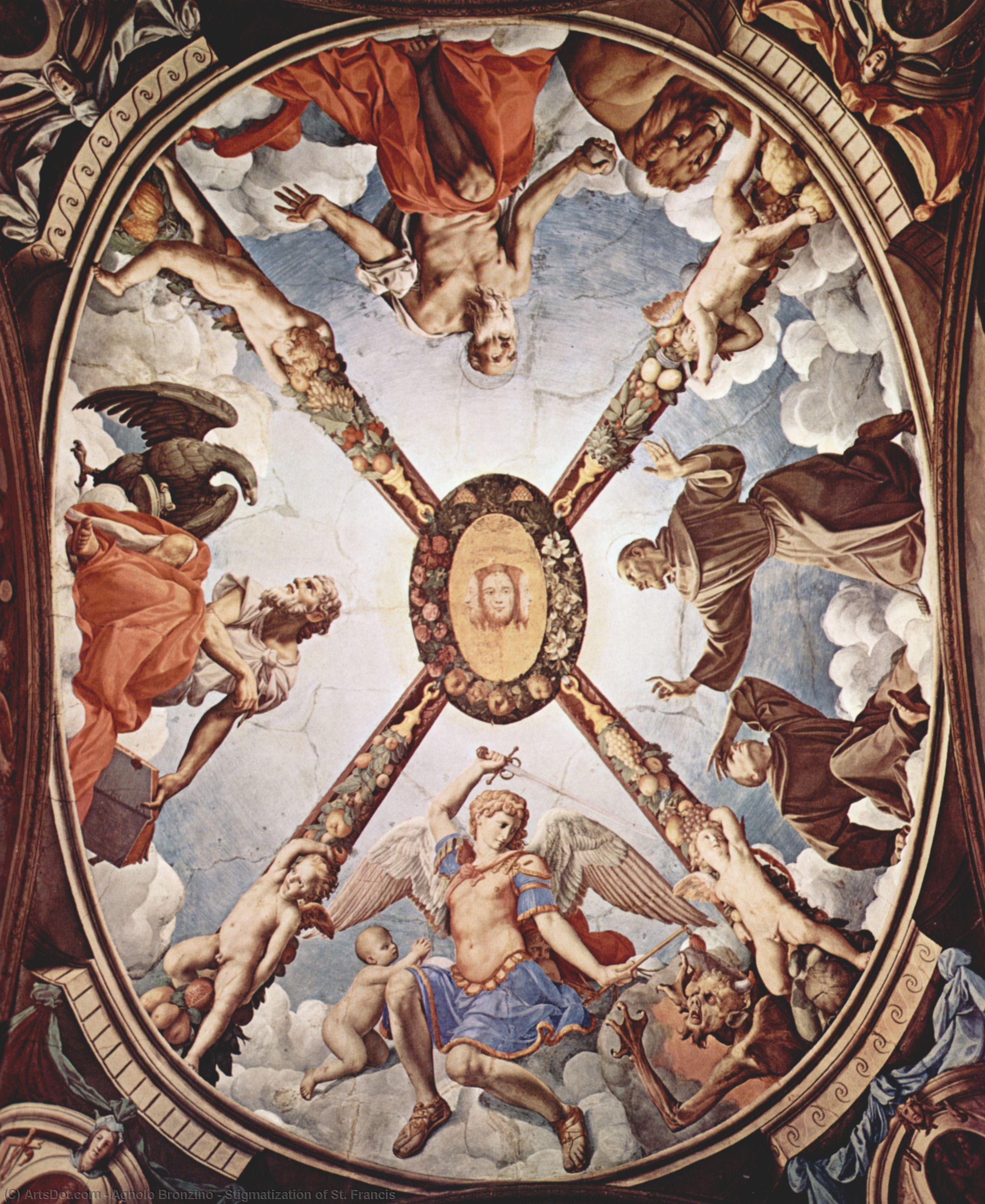 Wikioo.org - The Encyclopedia of Fine Arts - Painting, Artwork by Agnolo Bronzino - Stigmatization of St. Francis