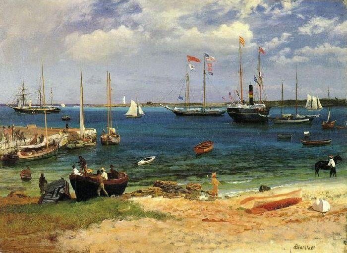 WikiOO.org – 美術百科全書 - 繪畫，作品 Albert Bierstadt - 拿骚 海港