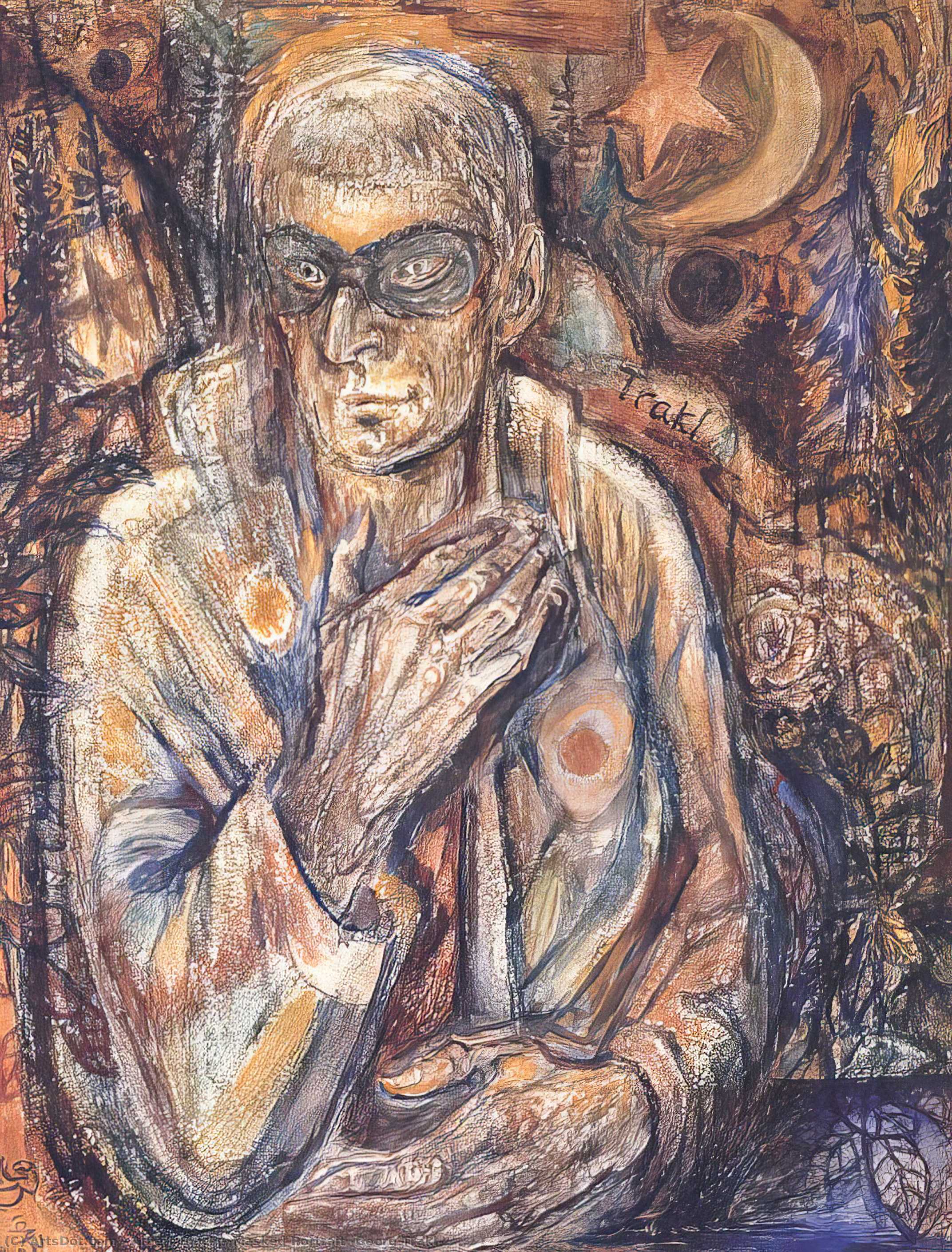 WikiOO.org – 美術百科全書 - 繪畫，作品 Albert Bloch - 蒙面 肖像  乔治·  特拉克尔