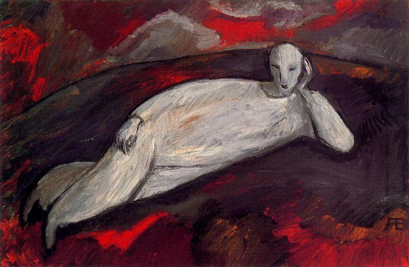 Wikioo.org - The Encyclopedia of Fine Arts - Painting, Artwork by Albert Bloch - Reclining figure