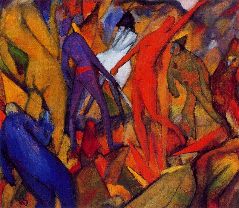 Wikioo.org - The Encyclopedia of Fine Arts - Painting, Artwork by Albert Bloch - Untitled (Infernal figures)