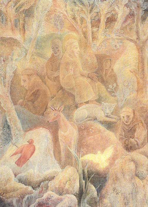 Wikioo.org - The Encyclopedia of Fine Arts - Painting, Artwork by Albert Bloch - Saint Francis in the Woods