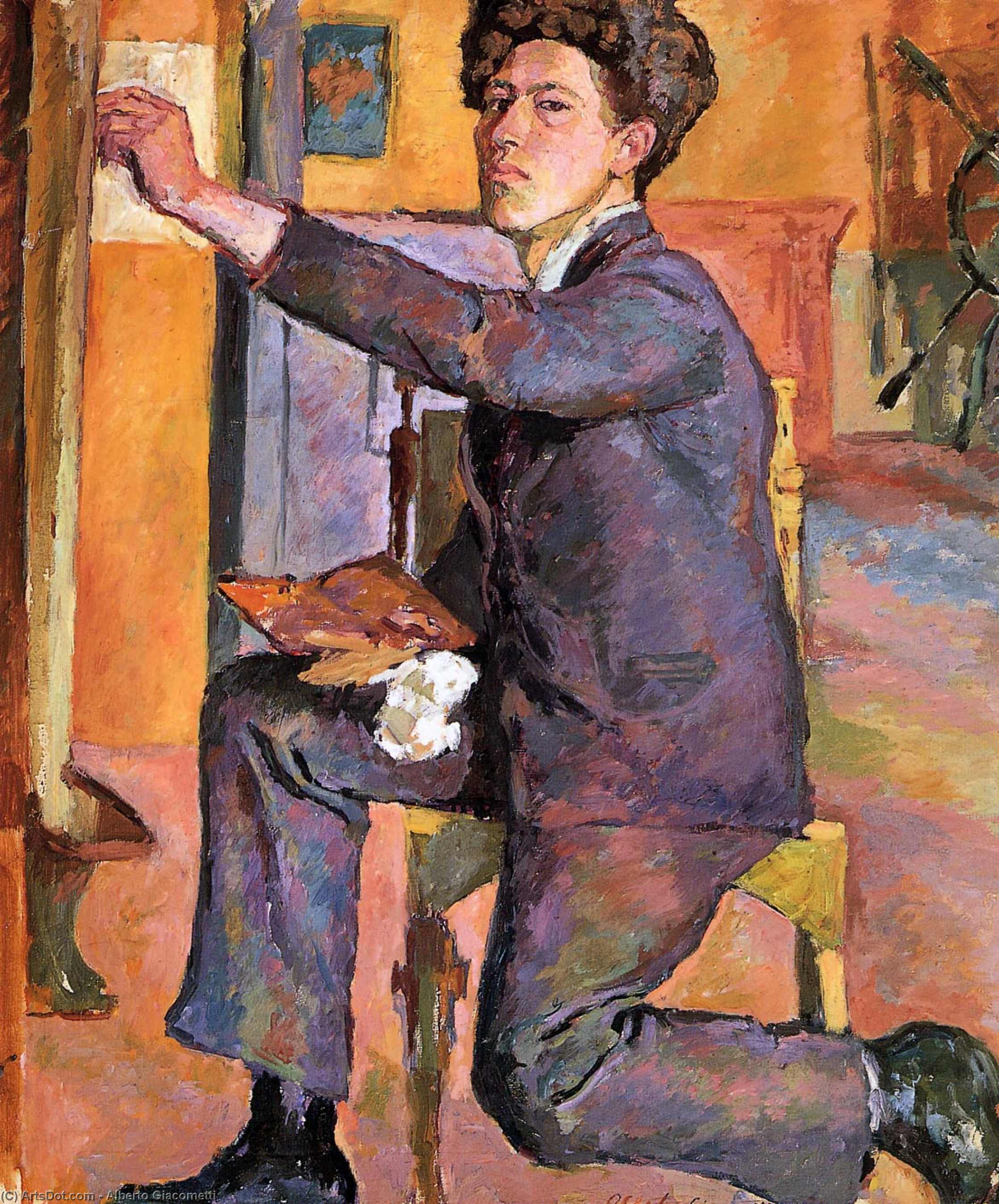 Wikioo.org - The Encyclopedia of Fine Arts - Painting, Artwork by Alberto Giacometti - Self-Portrait