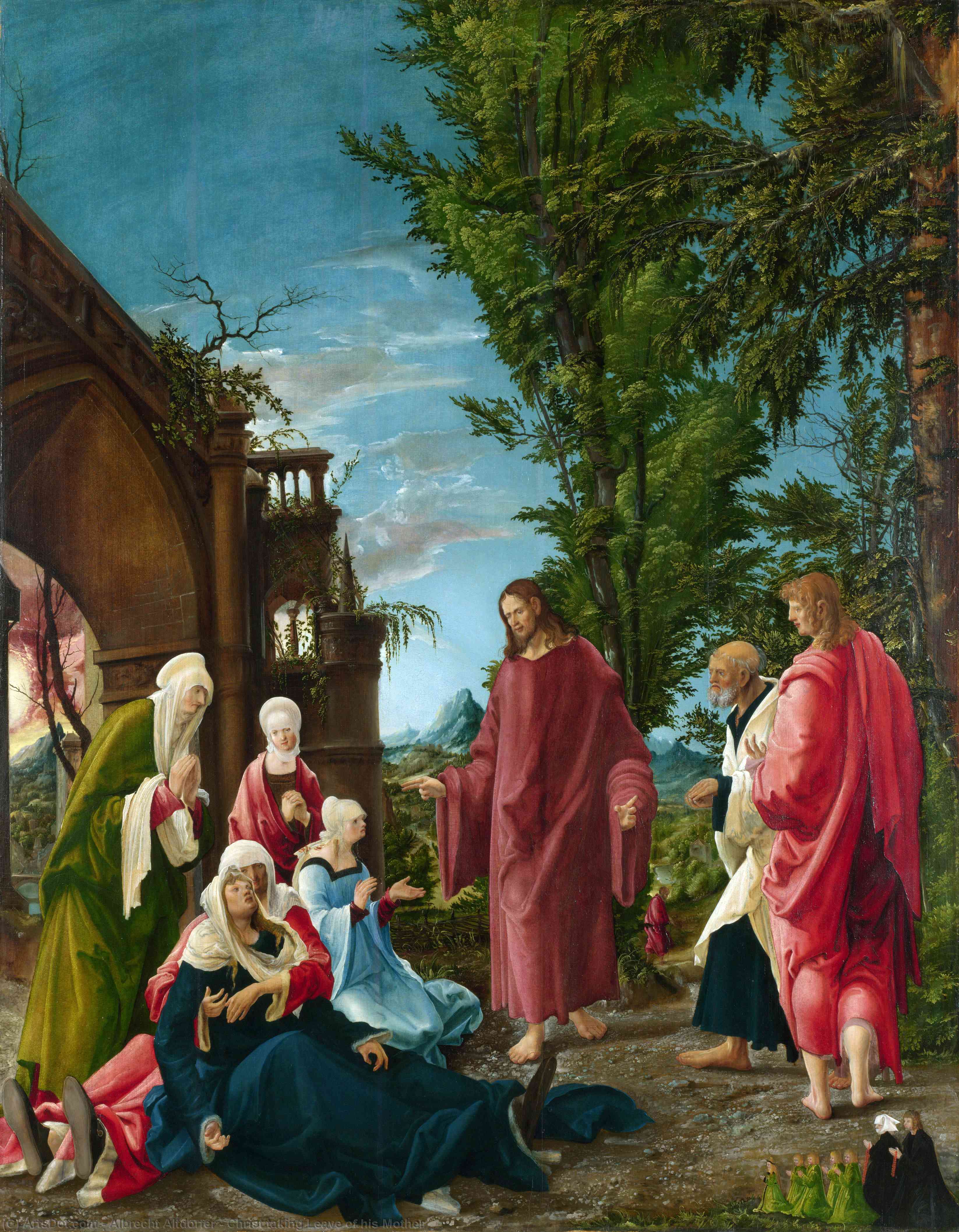 WikiOO.org - Encyclopedia of Fine Arts - Festés, Grafika Albrecht Altdorfer - Christ taking Leave of his Mother