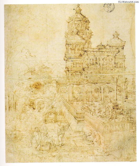 WikiOO.org - Encyclopedia of Fine Arts - Festés, Grafika Albrecht Altdorfer - Overall sketch of the picture Susanna and the Elders
