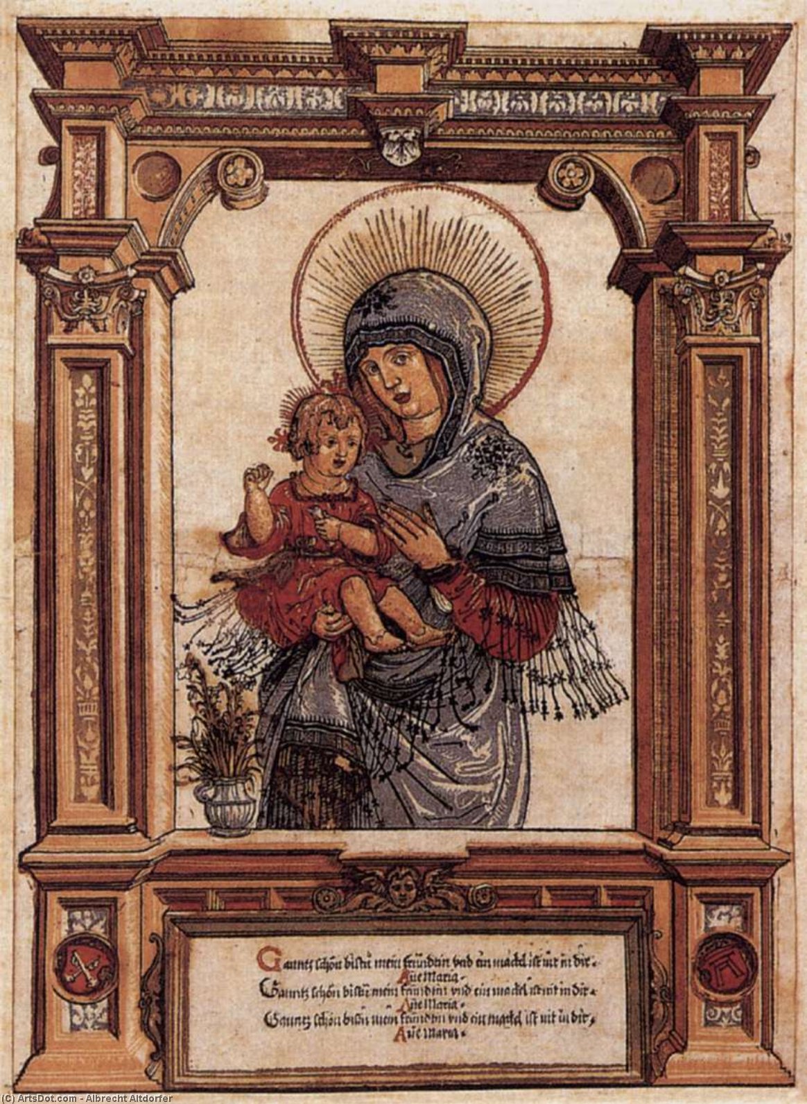 Wikioo.org - Encyklopedia Sztuk Pięknych - Malarstwo, Grafika Albrecht Altdorfer - The Beautiful Virgin of Regensburg