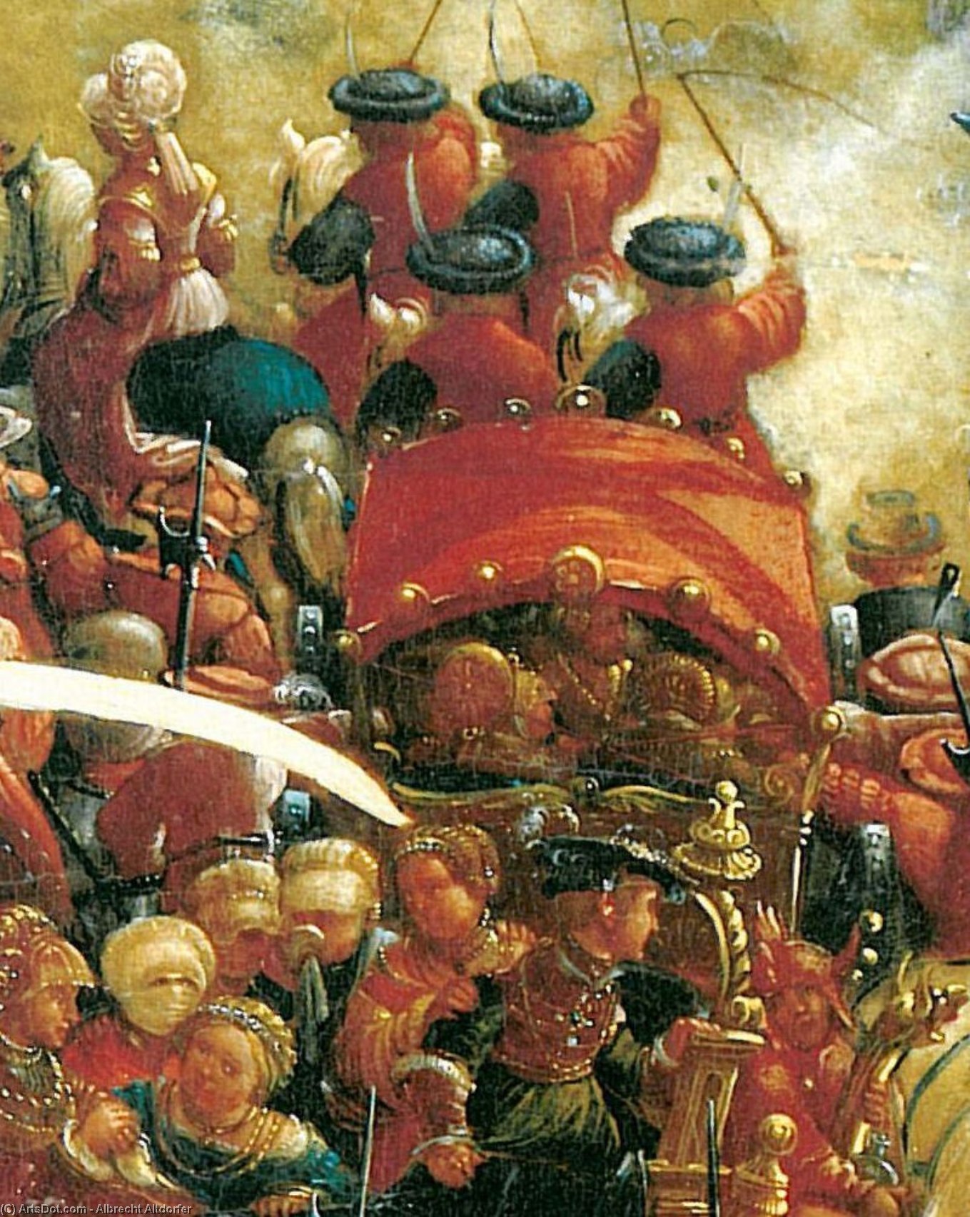 Wikioo.org – La Enciclopedia de las Bellas Artes - Pintura, Obras de arte de Albrecht Altdorfer - La batalla de Issos pieza  12
