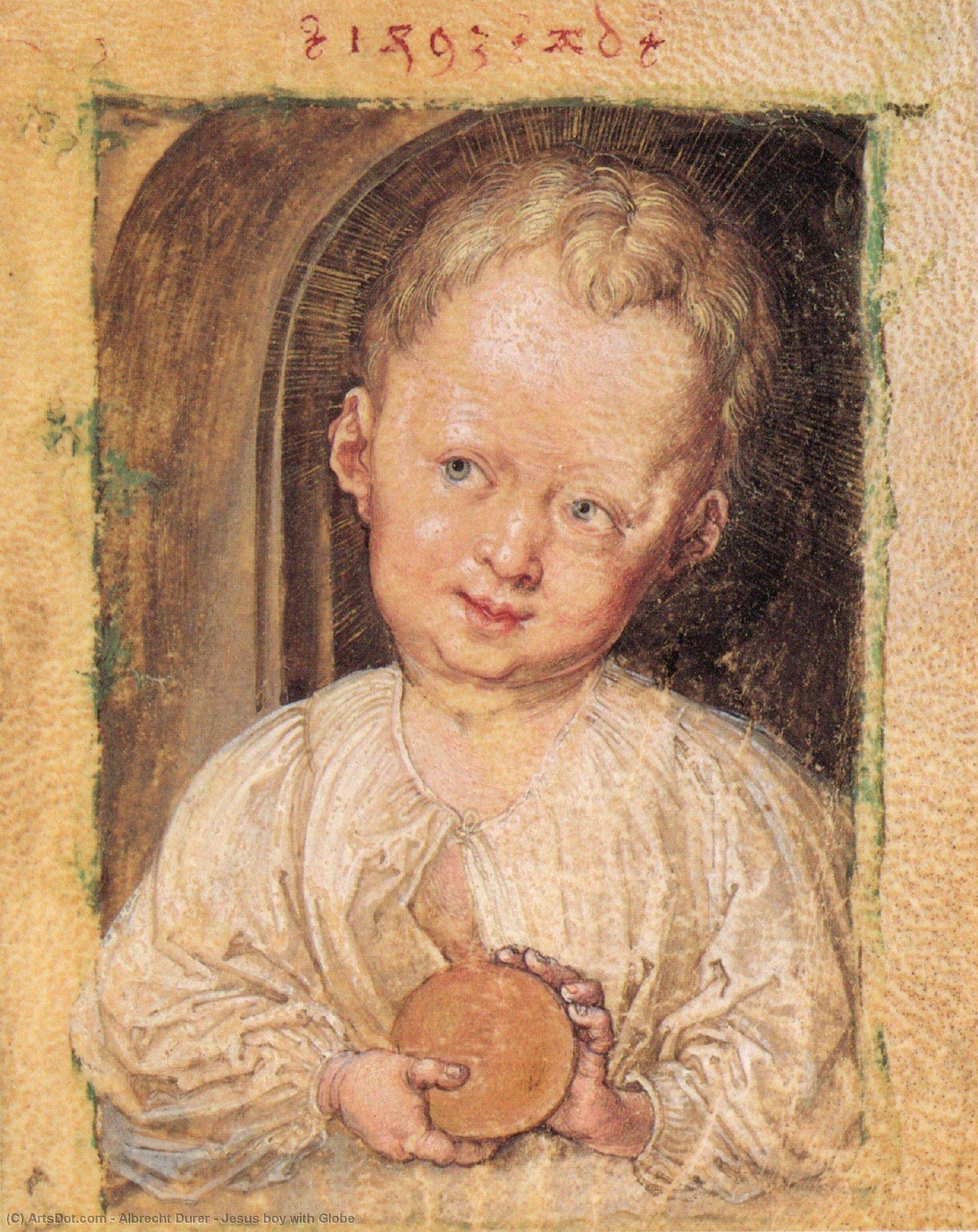 WikiOO.org – 美術百科全書 - 繪畫，作品 Albrecht Durer - 耶稣 男孩  与  地球