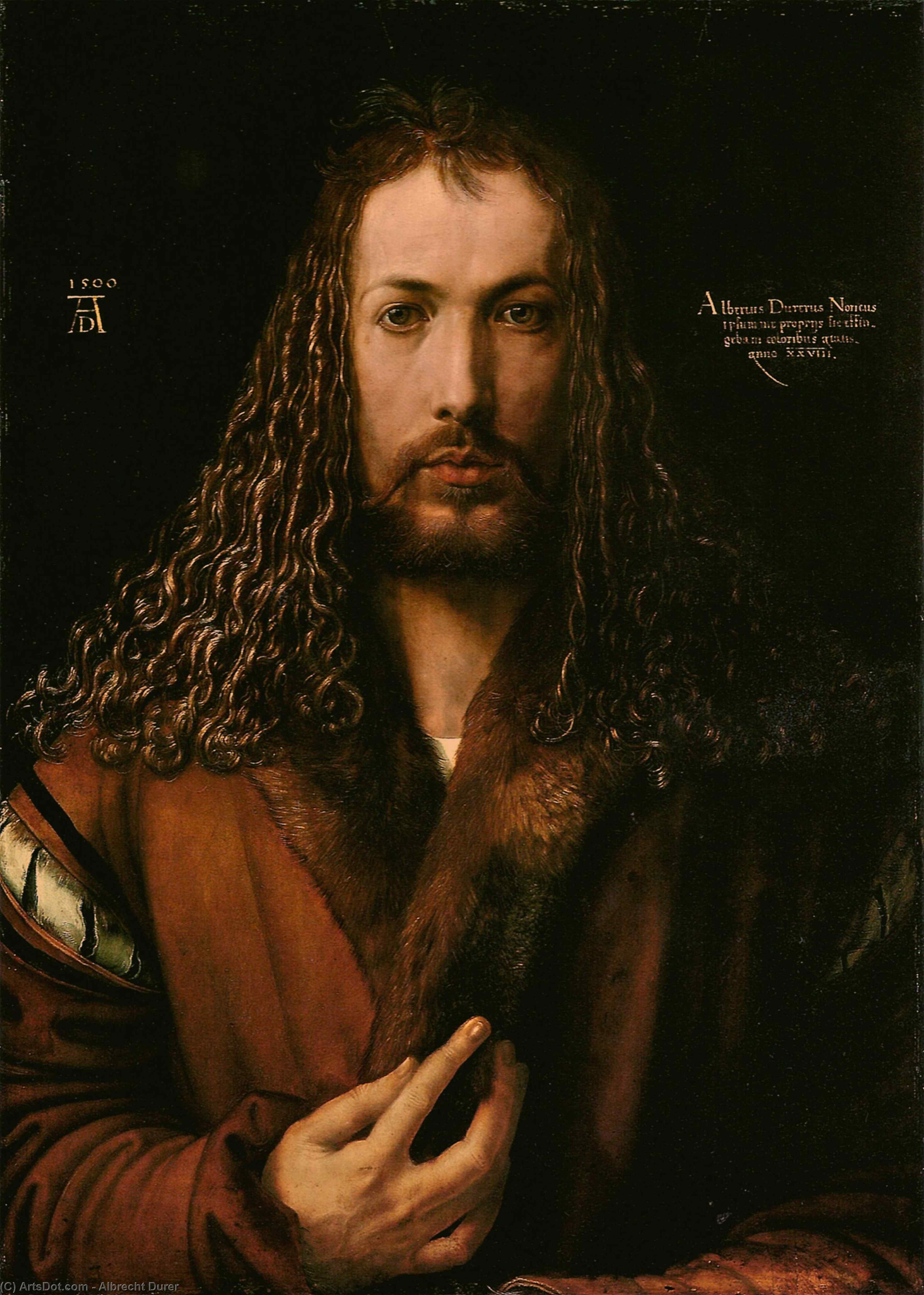Wikioo.org - The Encyclopedia of Fine Arts - Painting, Artwork by Albrecht Durer - Self-Portrait at the Age of Twenty Eight
