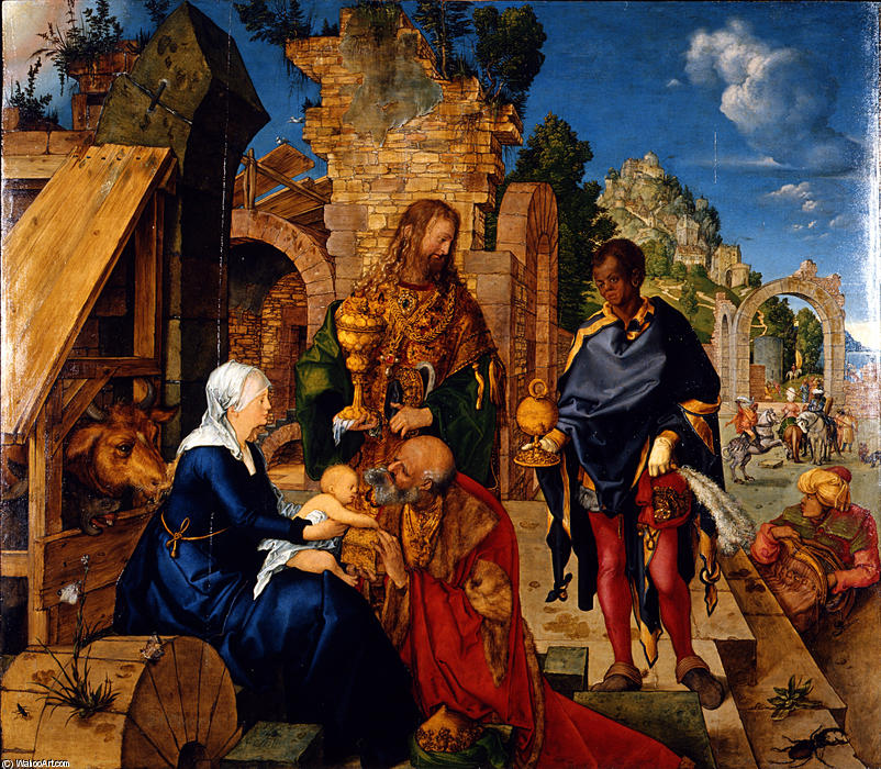 Wikioo.org - Bách khoa toàn thư về mỹ thuật - Vẽ tranh, Tác phẩm nghệ thuật Albrecht Durer - The Adoration of the Magi