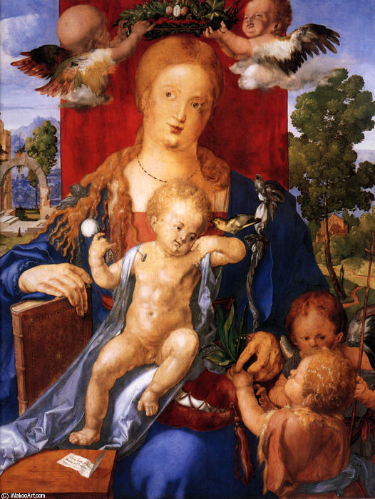 WikiOO.org - אנציקלופדיה לאמנויות יפות - ציור, יצירות אמנות Albrecht Durer - Madonna with the Siskin