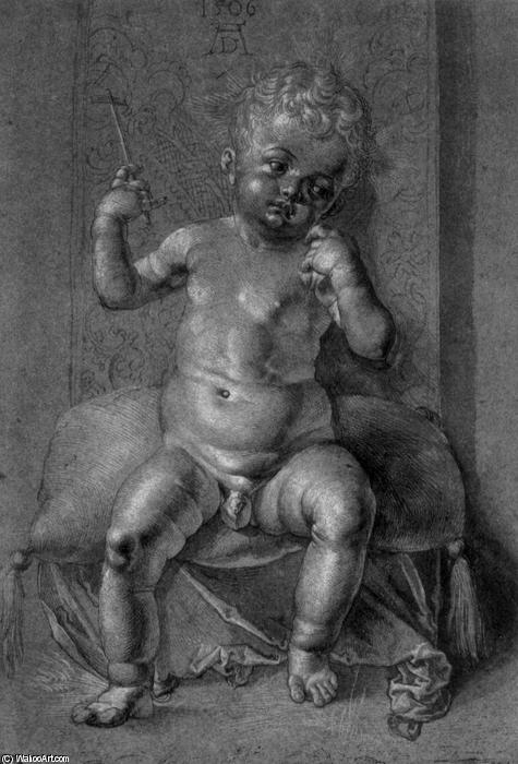 WikiOO.org – 美術百科全書 - 繪畫，作品 Albrecht Durer - 坐在裸体 孩子