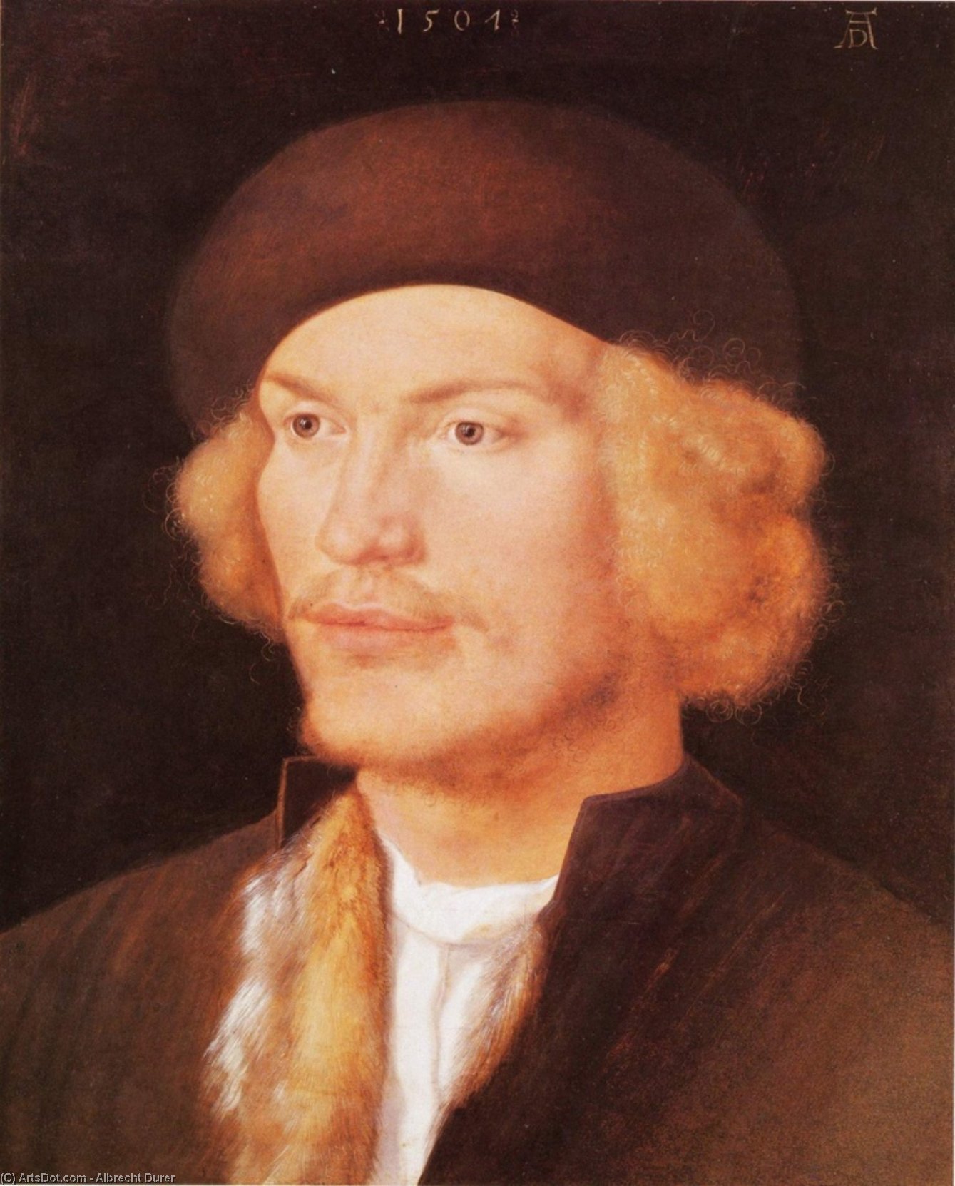 Wikioo.org - The Encyclopedia of Fine Arts - Painting, Artwork by Albrecht Durer - Face a young man