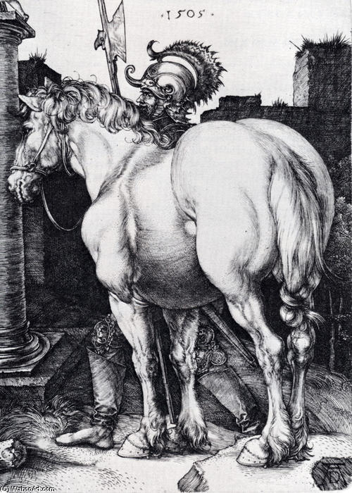WikiOO.org - Encyclopedia of Fine Arts - Lukisan, Artwork Albrecht Durer - The Large Horse