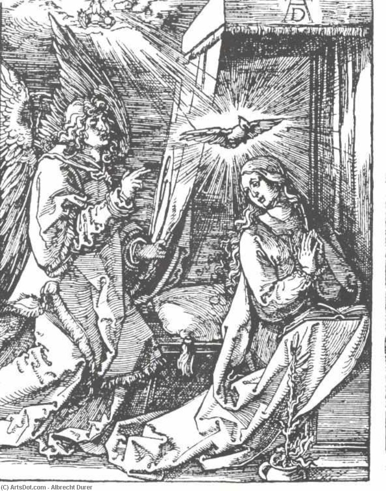 Wikioo.org - Bách khoa toàn thư về mỹ thuật - Vẽ tranh, Tác phẩm nghệ thuật Albrecht Durer - The Annunciation