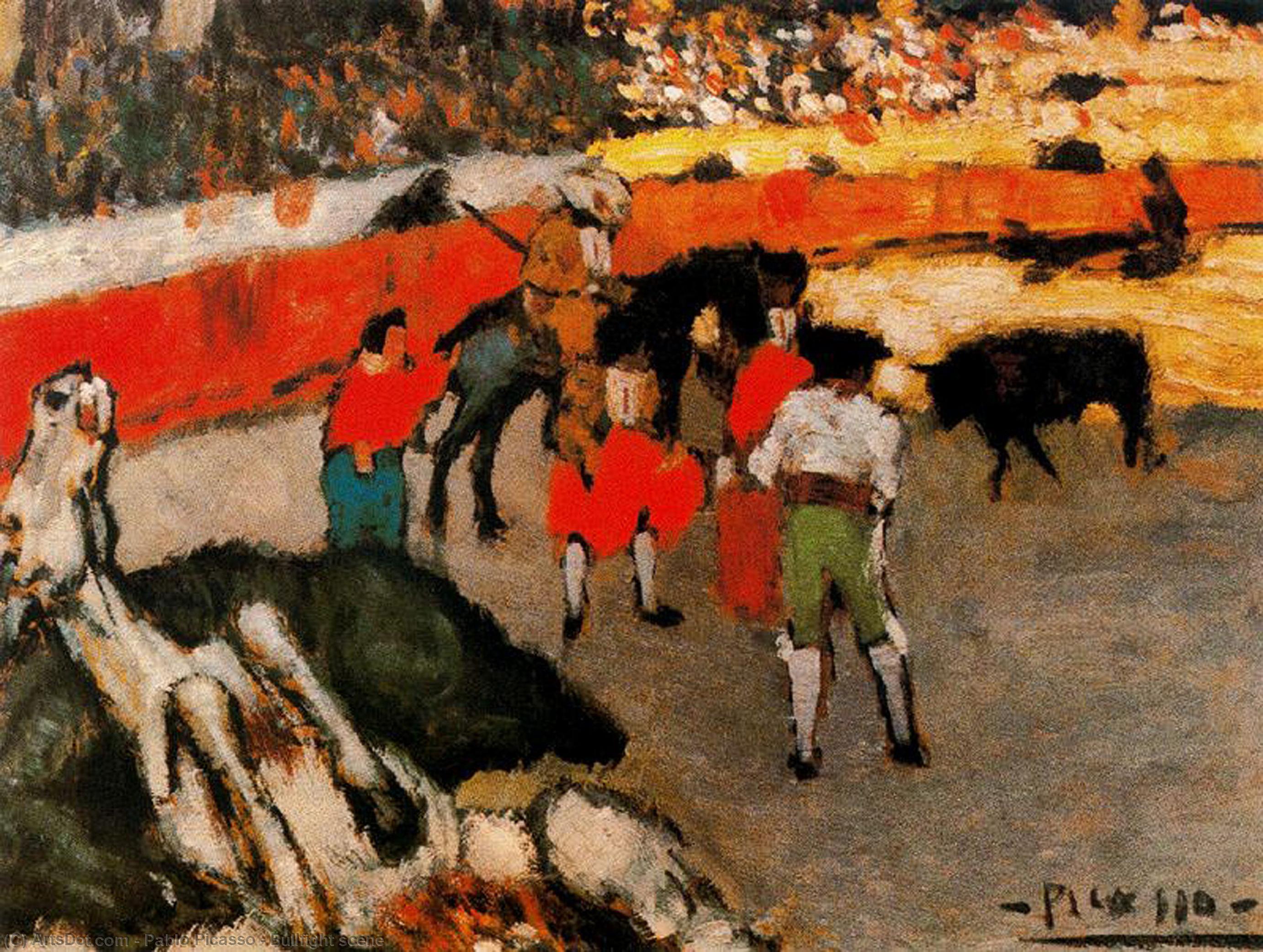 Wikioo.org - The Encyclopedia of Fine Arts - Painting, Artwork by Pablo Picasso - Bullfight scene