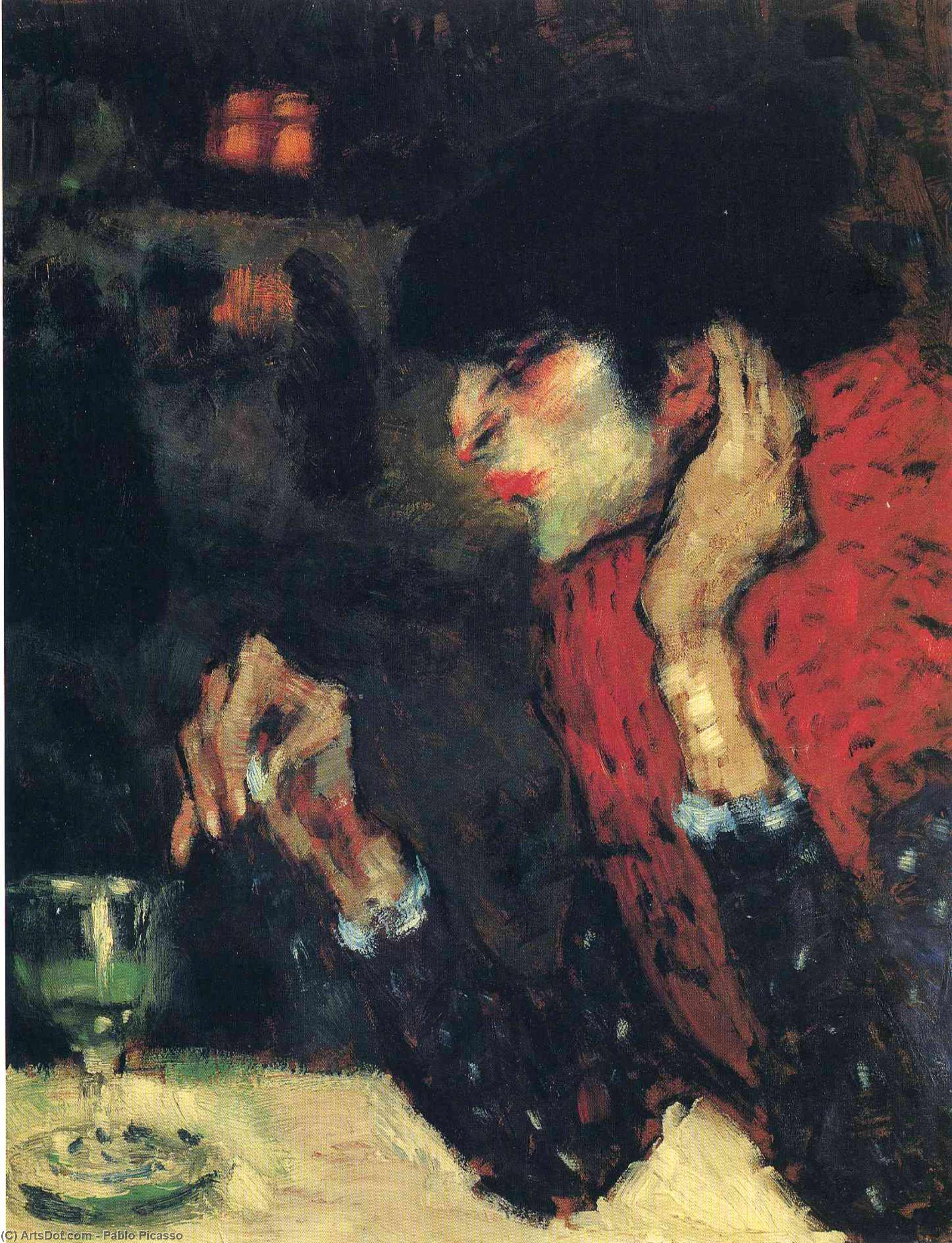 WikiOO.org – 美術百科全書 - 繪畫，作品 Pablo Picasso -  的  苦艾酒  酒徒