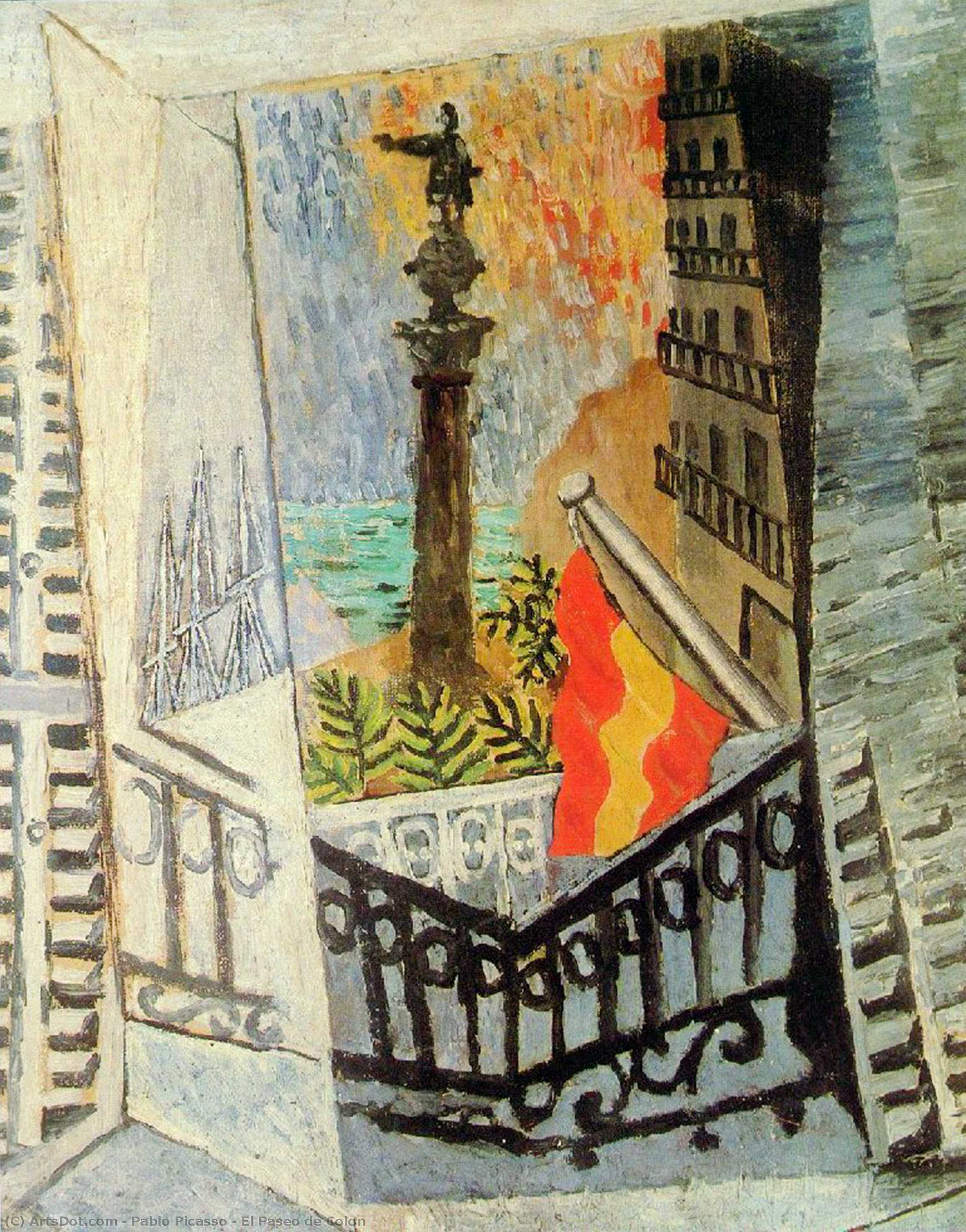 WikiOO.org - Encyclopedia of Fine Arts - Maleri, Artwork Pablo Picasso - El Paseo de Colon