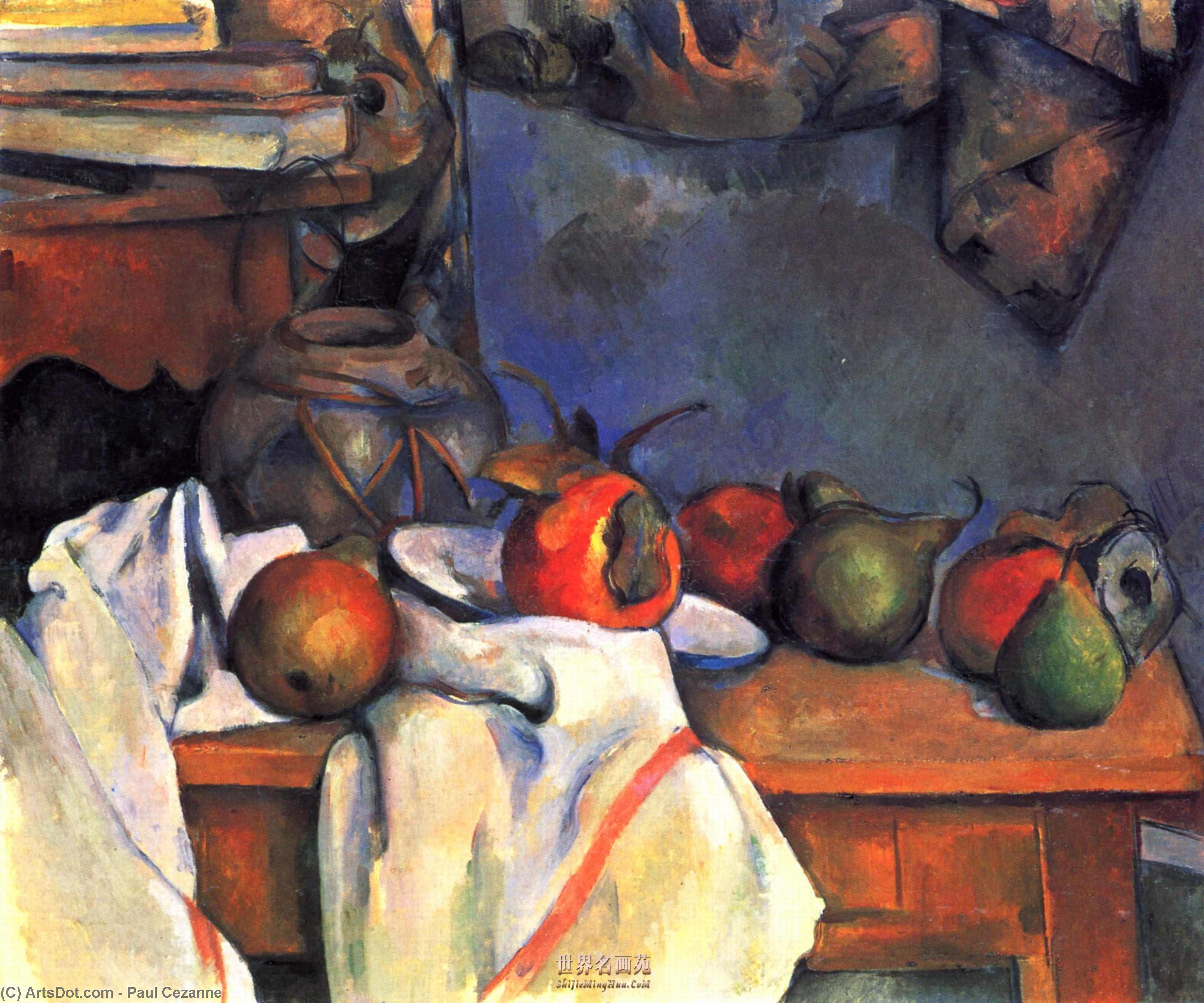 WikiOO.org – 美術百科全書 - 繪畫，作品 Paul Cezanne - 静物与石榴和梨
