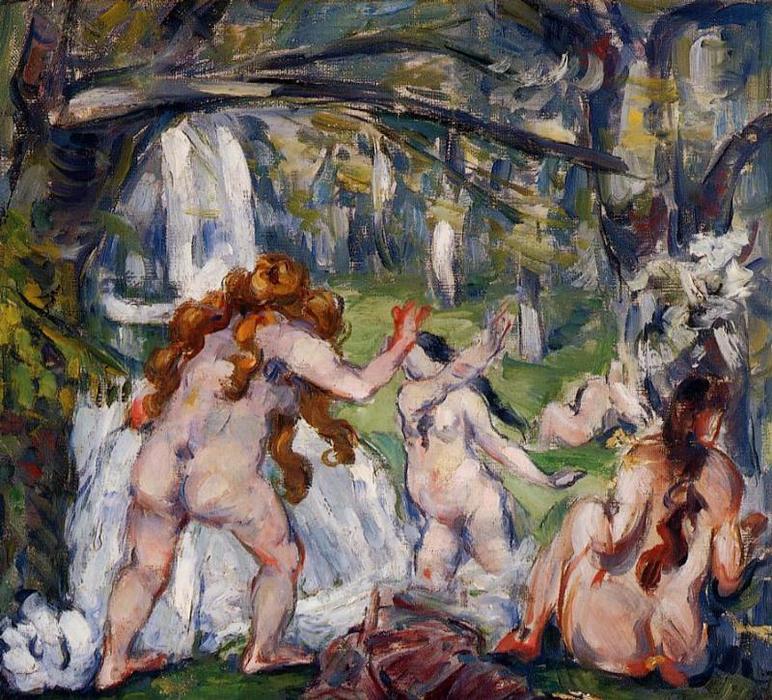 Wikoo.org - موسوعة الفنون الجميلة - اللوحة، العمل الفني Paul Cezanne - Three Bathers