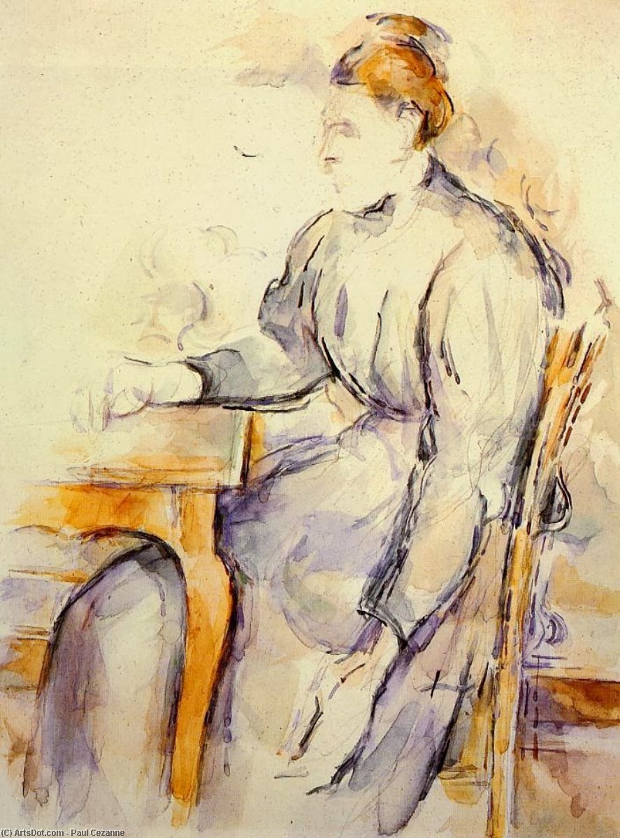 WikiOO.org – 美術百科全書 - 繪畫，作品 Paul Cezanne - 坐着的女人