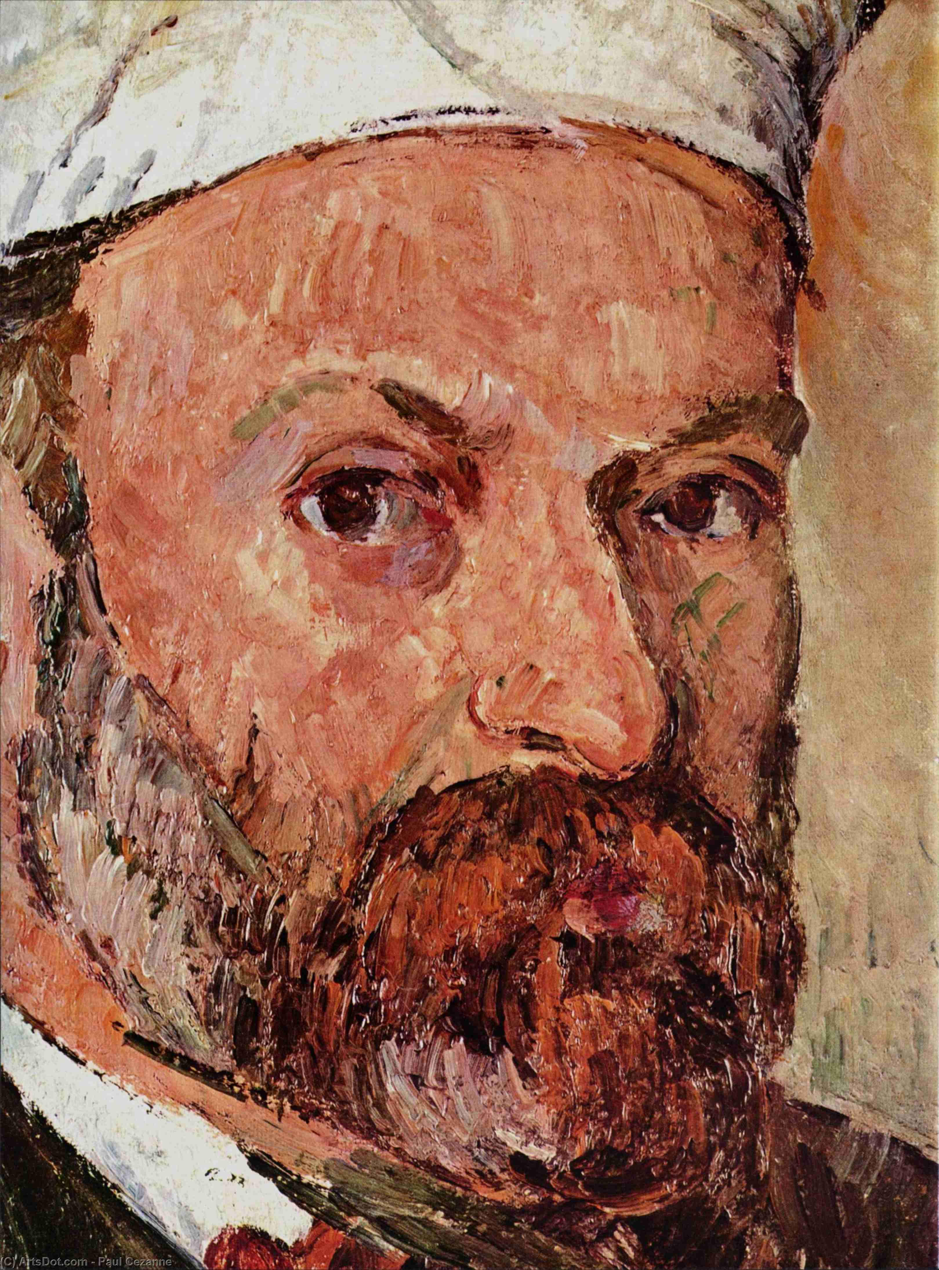 WikiOO.org - Güzel Sanatlar Ansiklopedisi - Resim, Resimler Paul Cezanne - Self-portrait with white turbaned (detail)