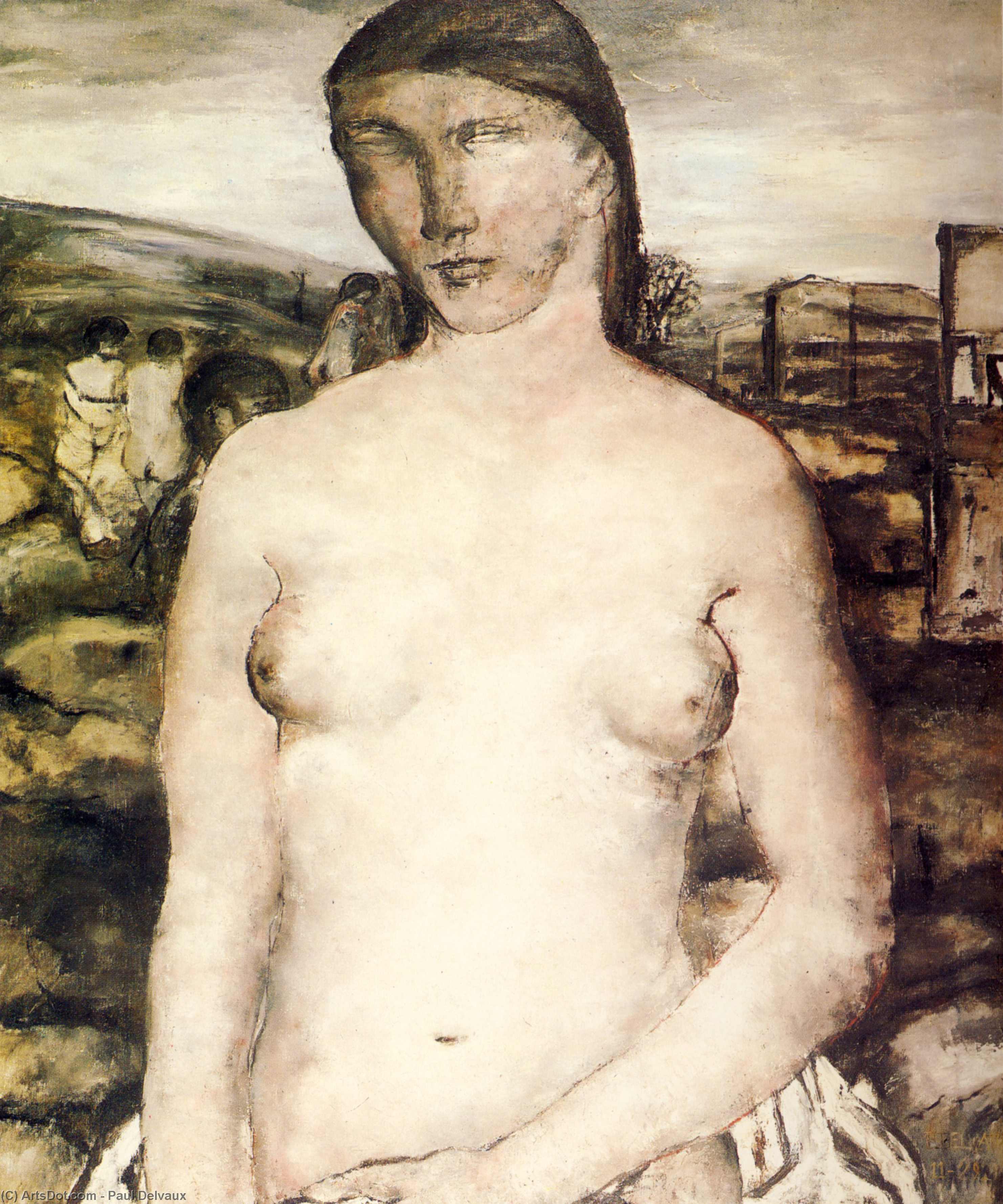 WikiOO.org – 美術百科全書 - 繪畫，作品 Paul Delvaux -  大 裸体 粉红色