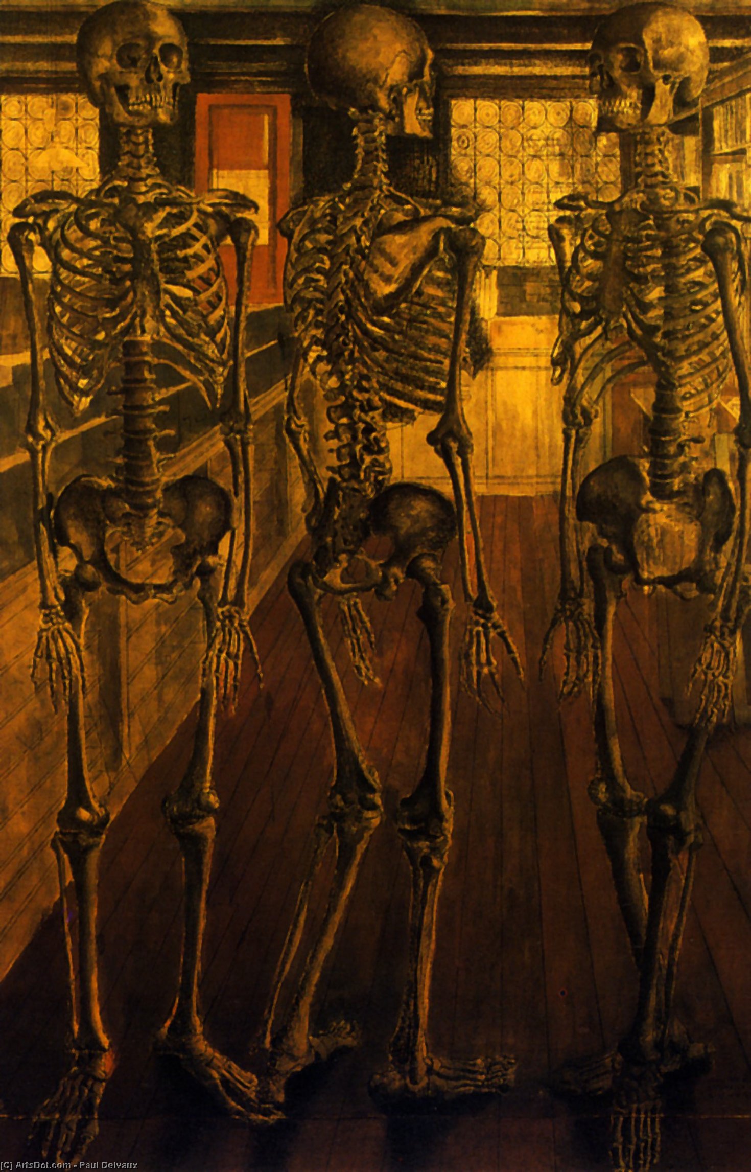 Wikoo.org - موسوعة الفنون الجميلة - اللوحة، العمل الفني Paul Delvaux - The Natural History Museum