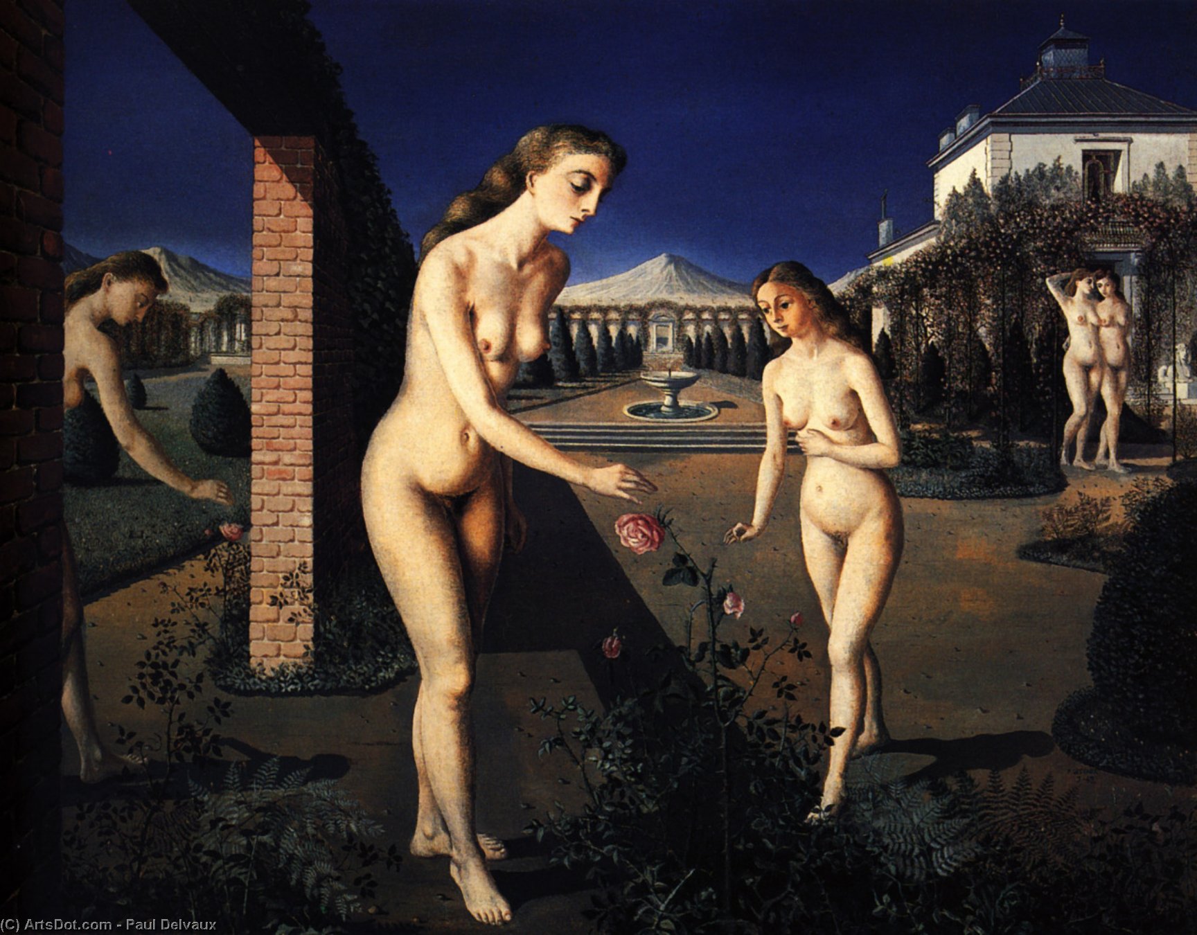 Wikioo.org - The Encyclopedia of Fine Arts - Painting, Artwork by Paul Delvaux - The Night Garden