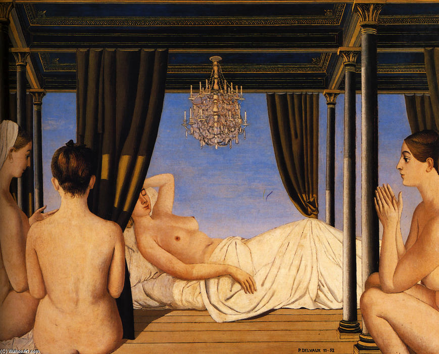 WikiOO.org - Encyclopedia of Fine Arts - Maľba, Artwork Paul Delvaux - The Lustre 